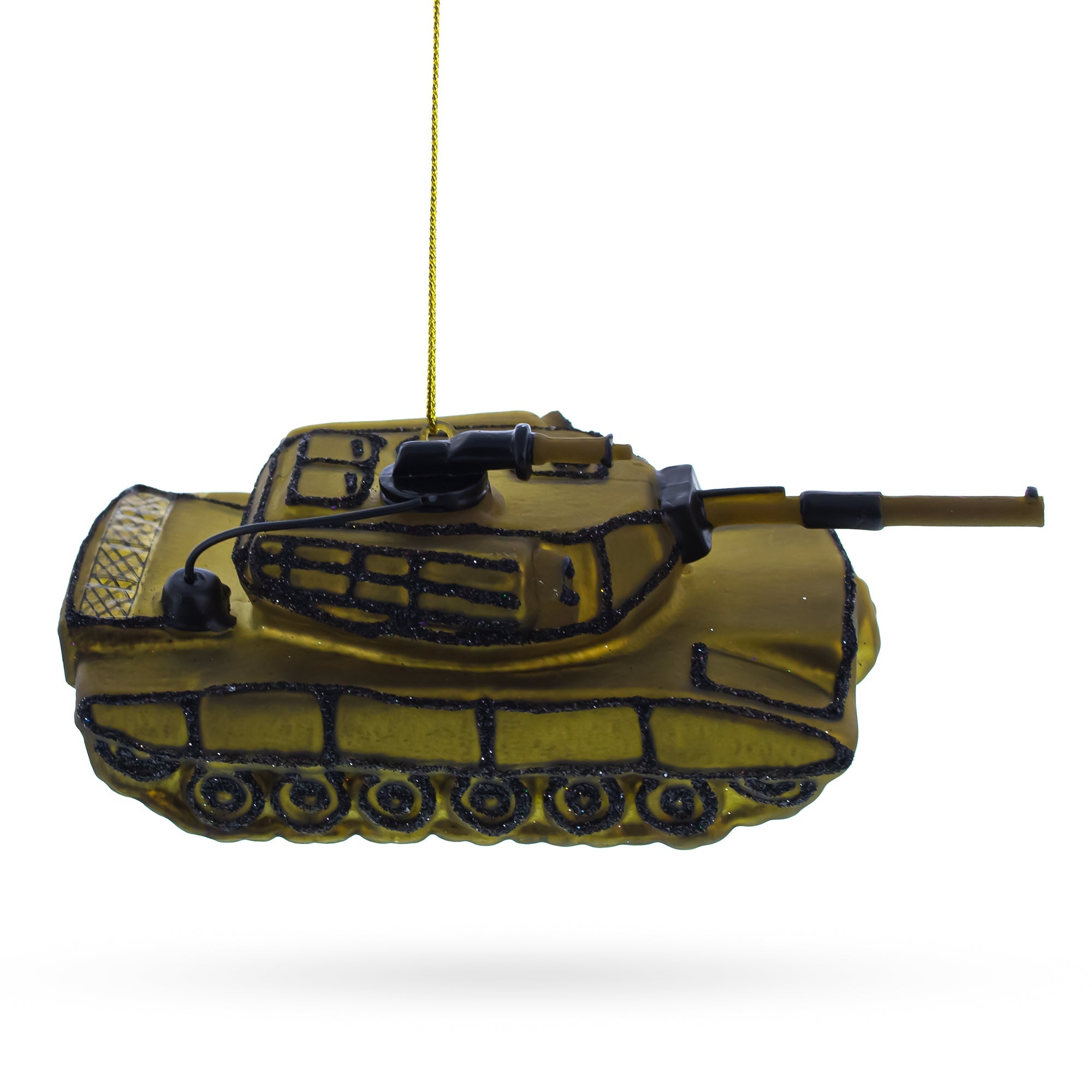 Military Might: Army Tank - Blown Glass Christmas Ornament