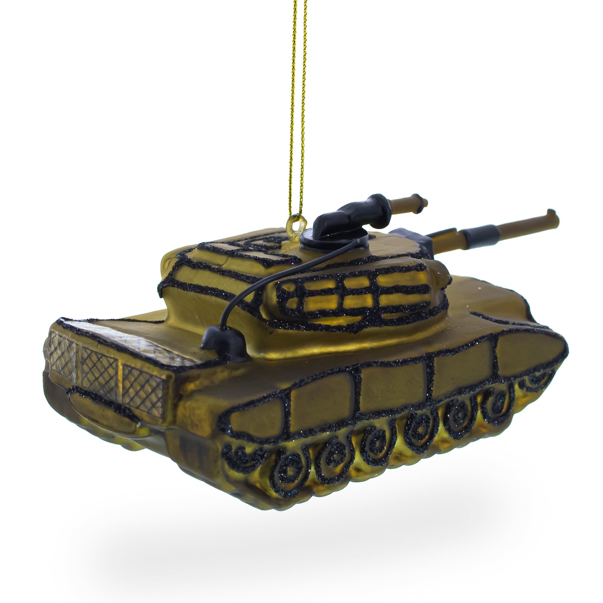 Military Might: Army Tank - Blown Glass Christmas Ornament