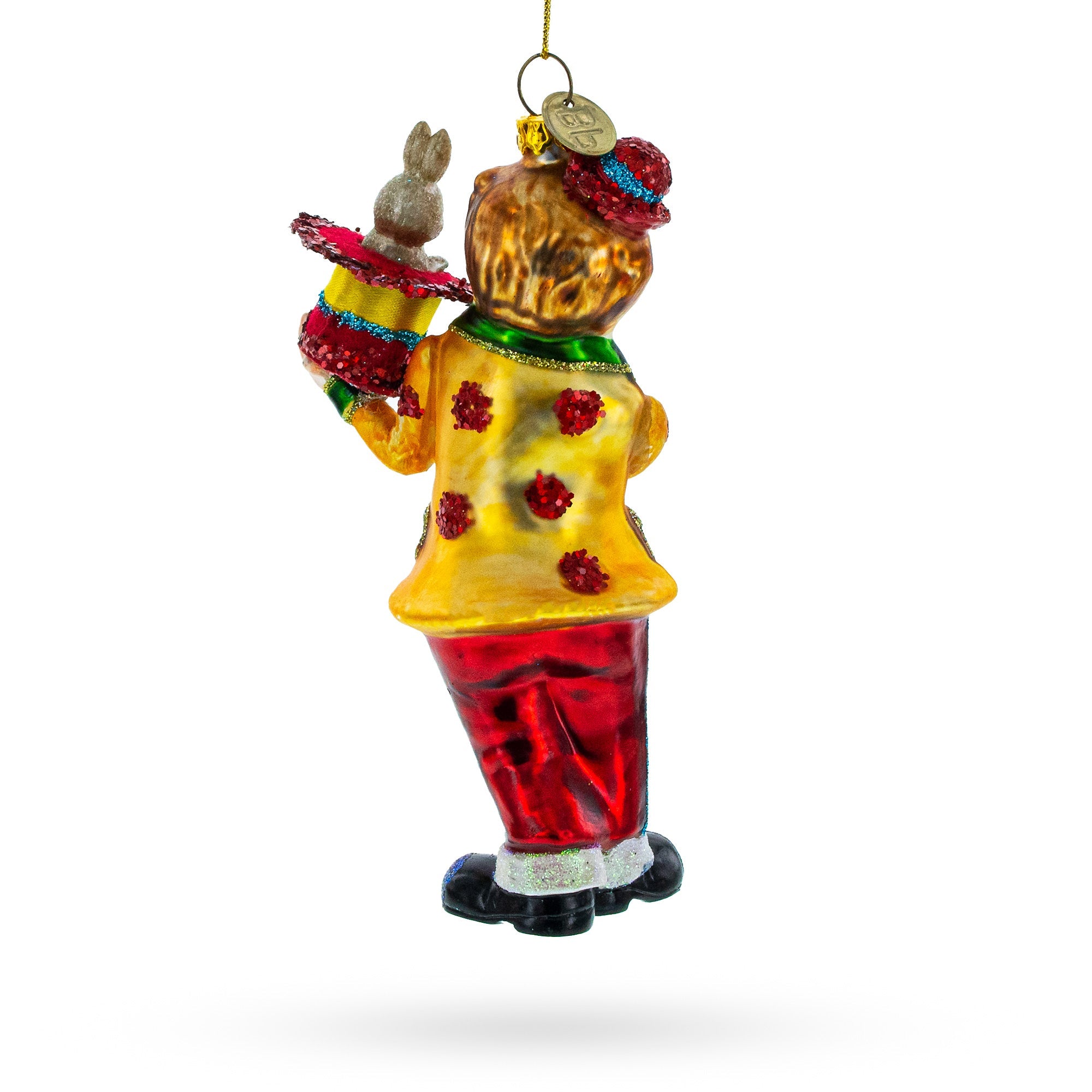 Whimsical Magician Clown Rabbit In A Hat Trick - Blown Glass Christmas Ornament