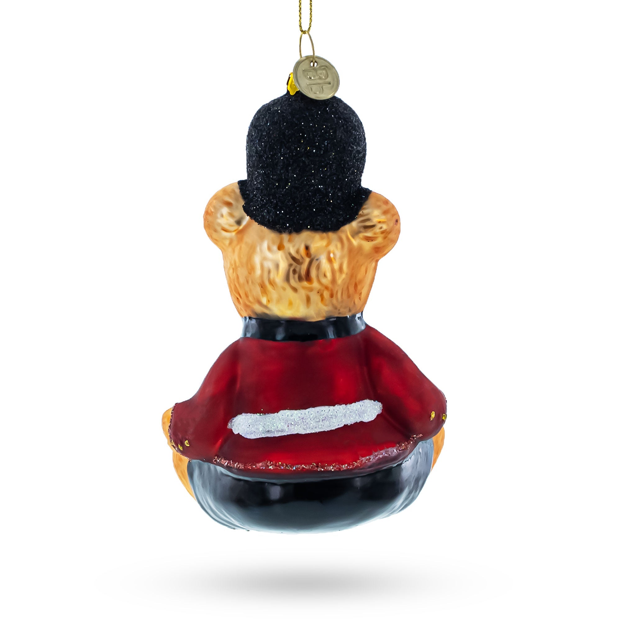 Charming Teddy Bear In King's Guard Uniform - Blown Glass Christmas Ornament