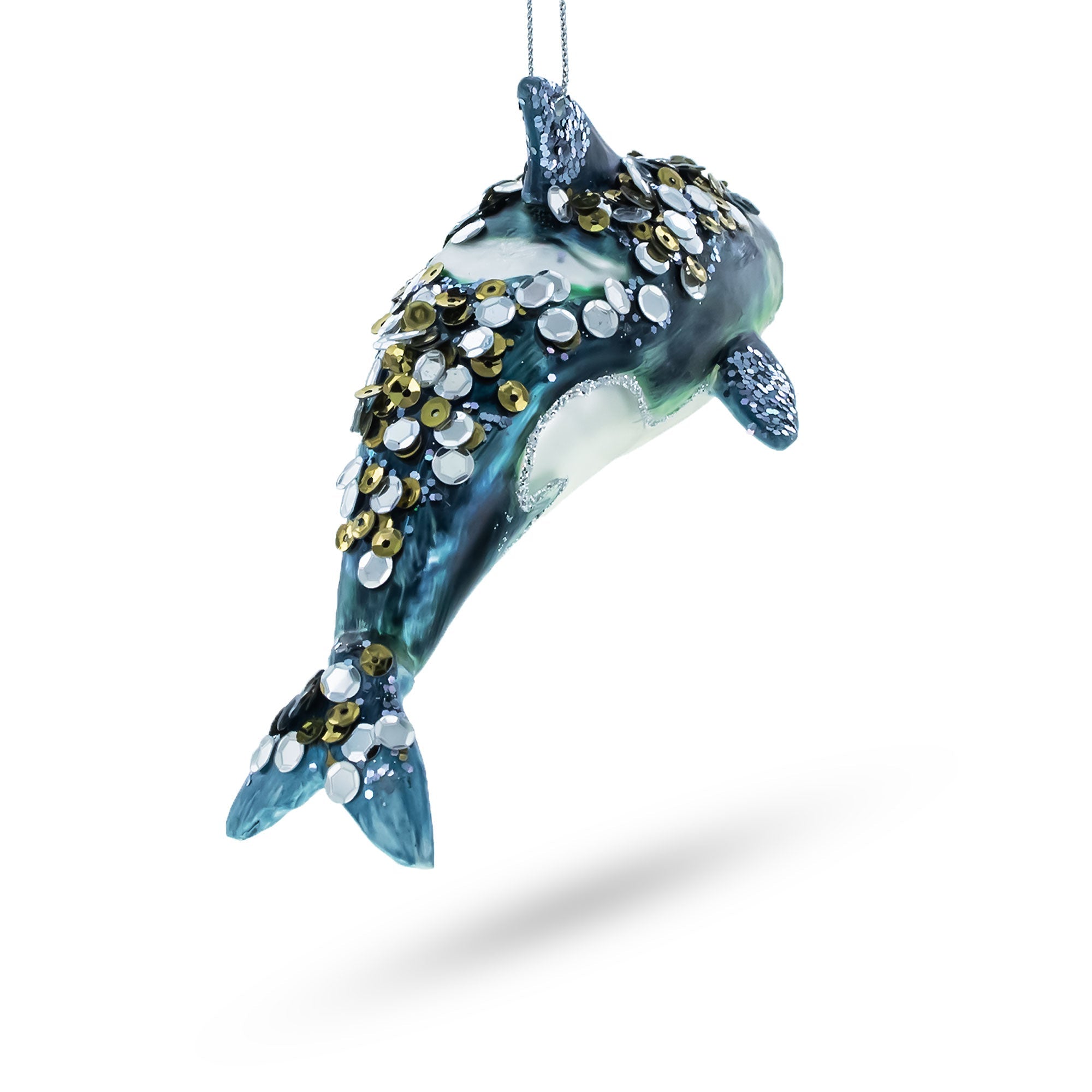 Majestic Orca Whale - Blown Glass Christmas Ornament