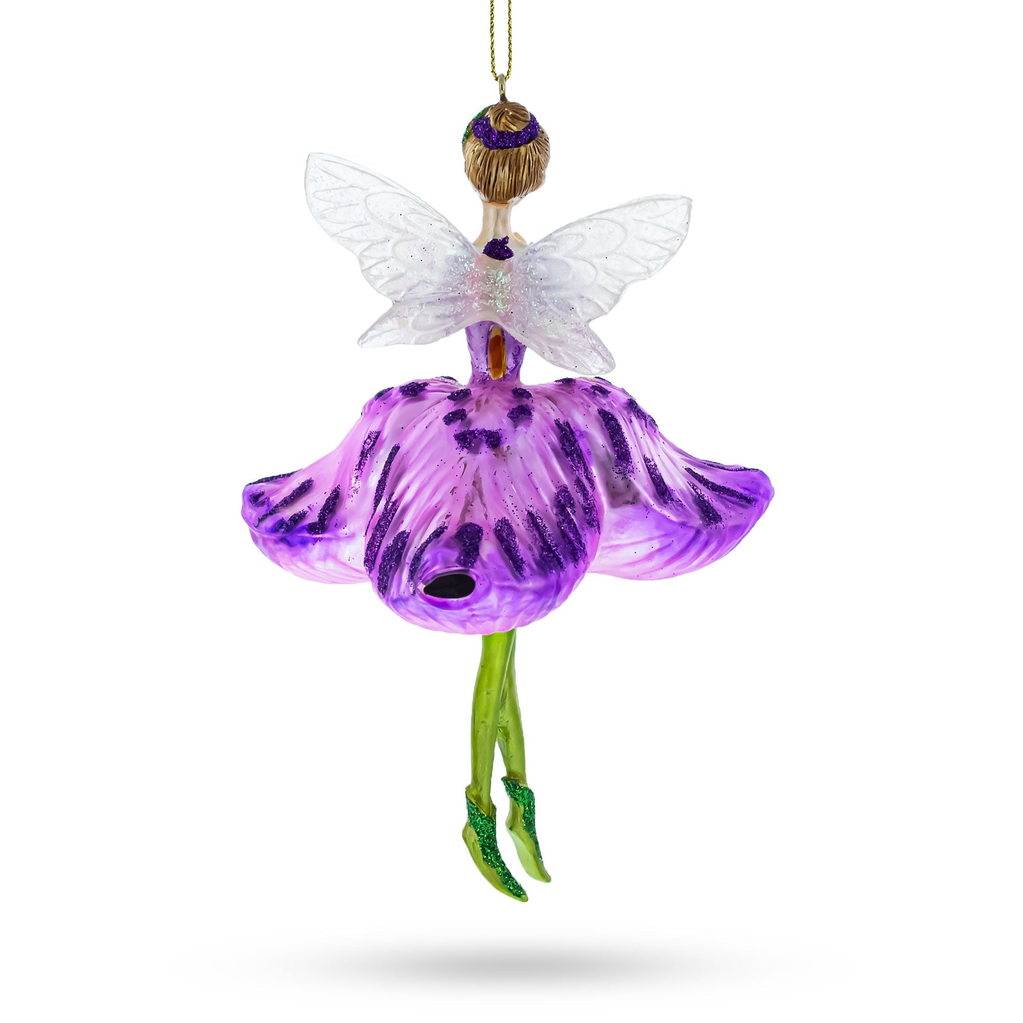 Enchanting Fairy In Purple Dress - Blown Glass Christmas Ornament