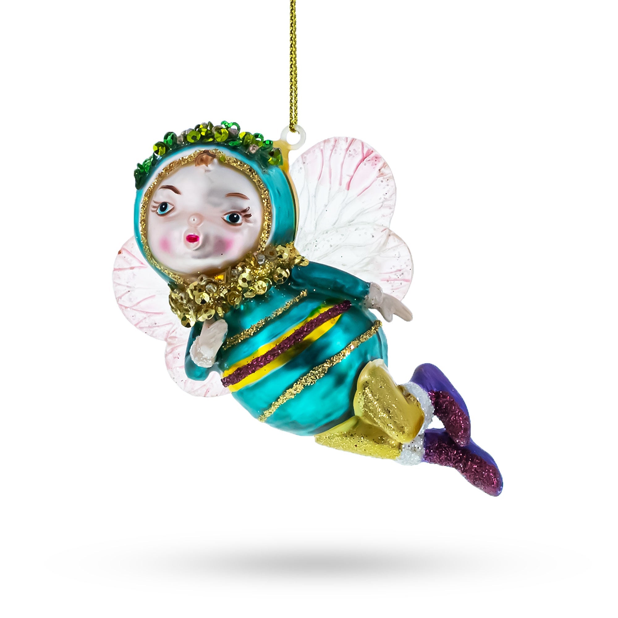 Enchanting Fairy Baby - Blown Glass Christmas Ornament