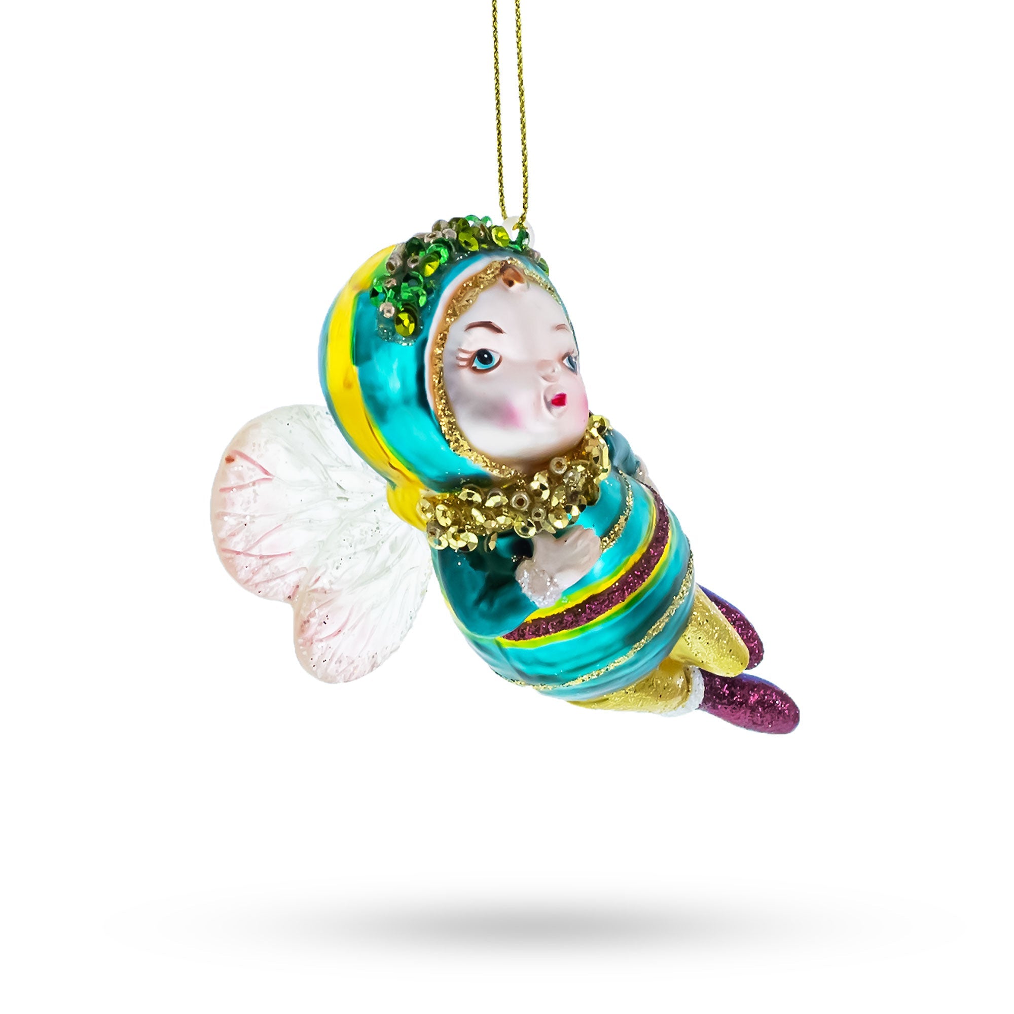 Enchanting Fairy Baby - Blown Glass Christmas Ornament