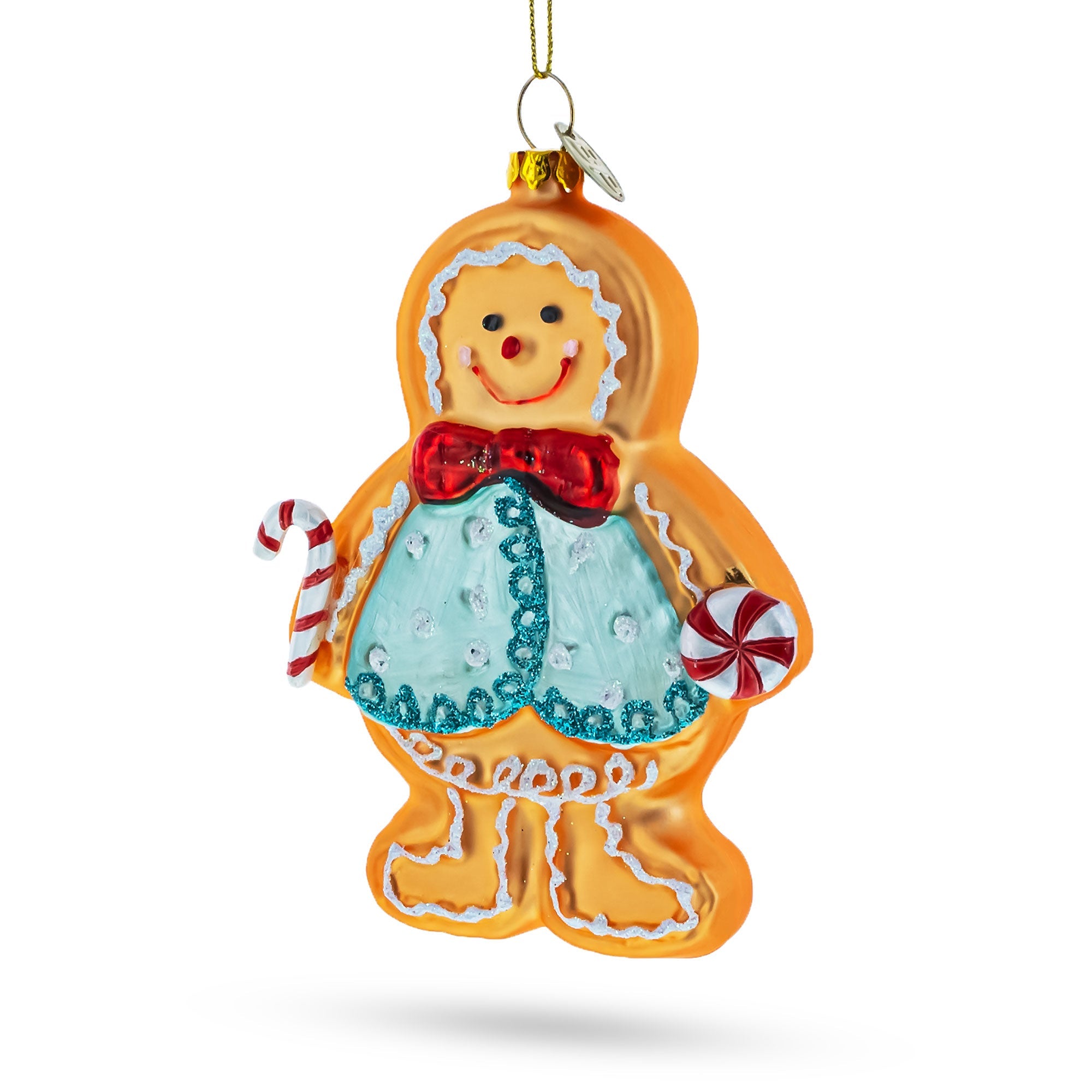 Sweet Gingerbread Man - Blown Glass Christmas Ornament