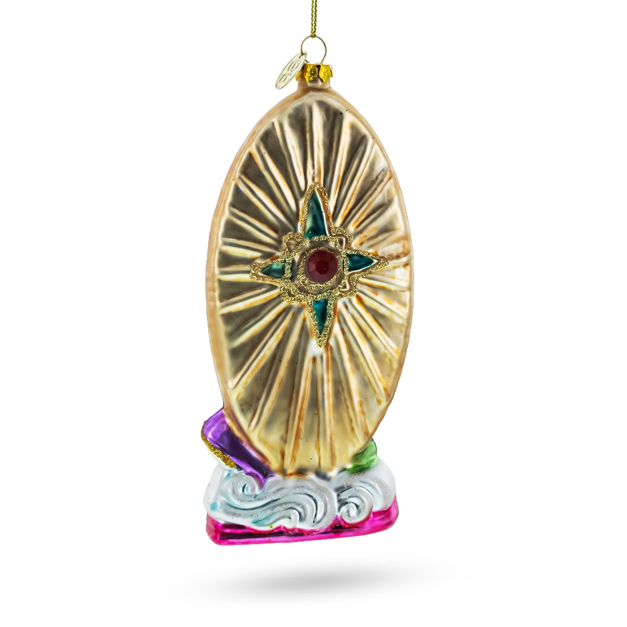 Reverent Virgin Mary - Blown Glass Christmas Ornament