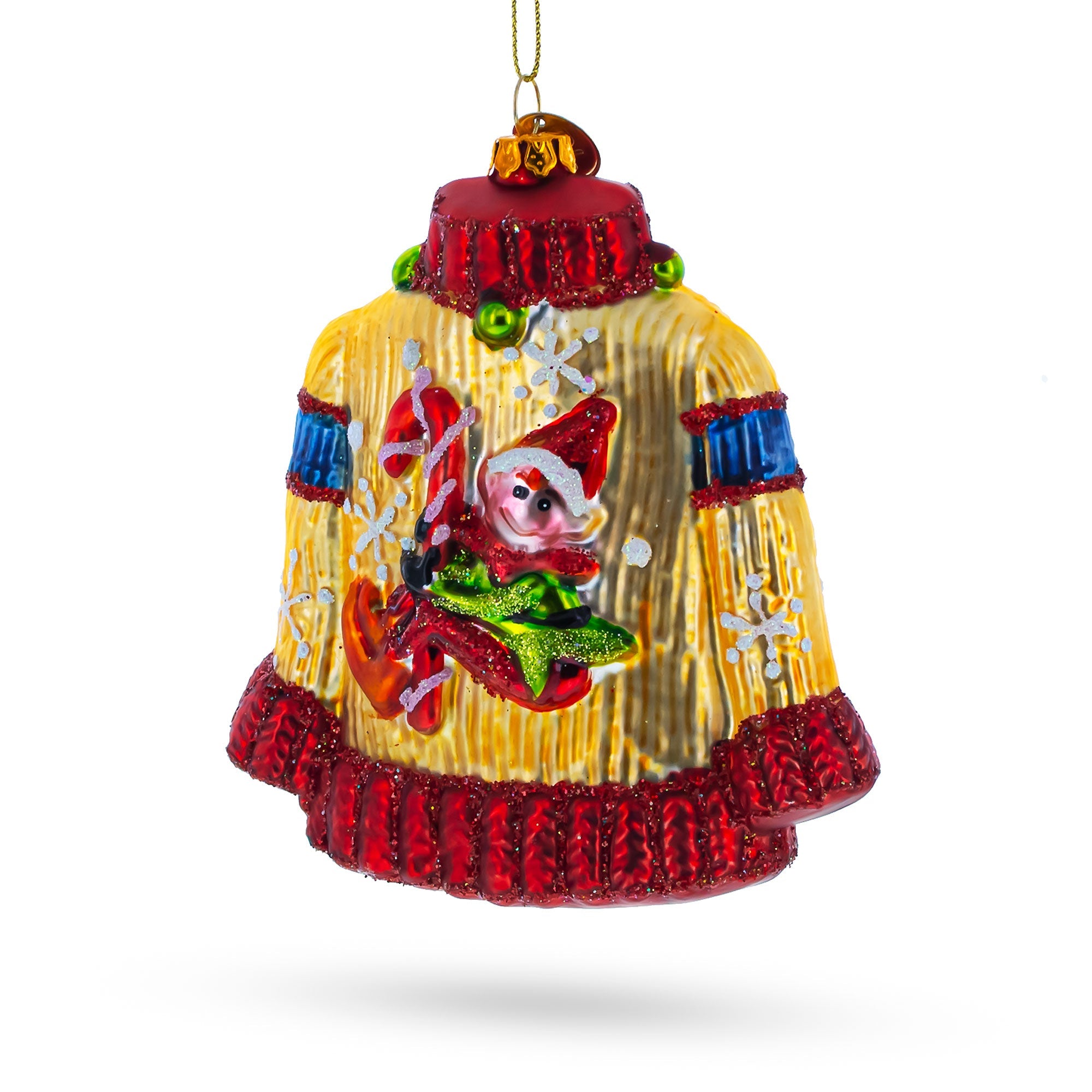 Festive Holiday Sweater - Blown Glass Christmas Ornament