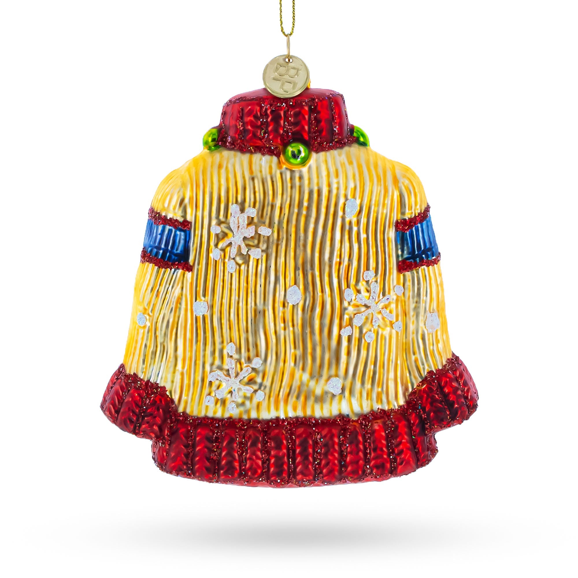 Festive Holiday Sweater - Blown Glass Christmas Ornament