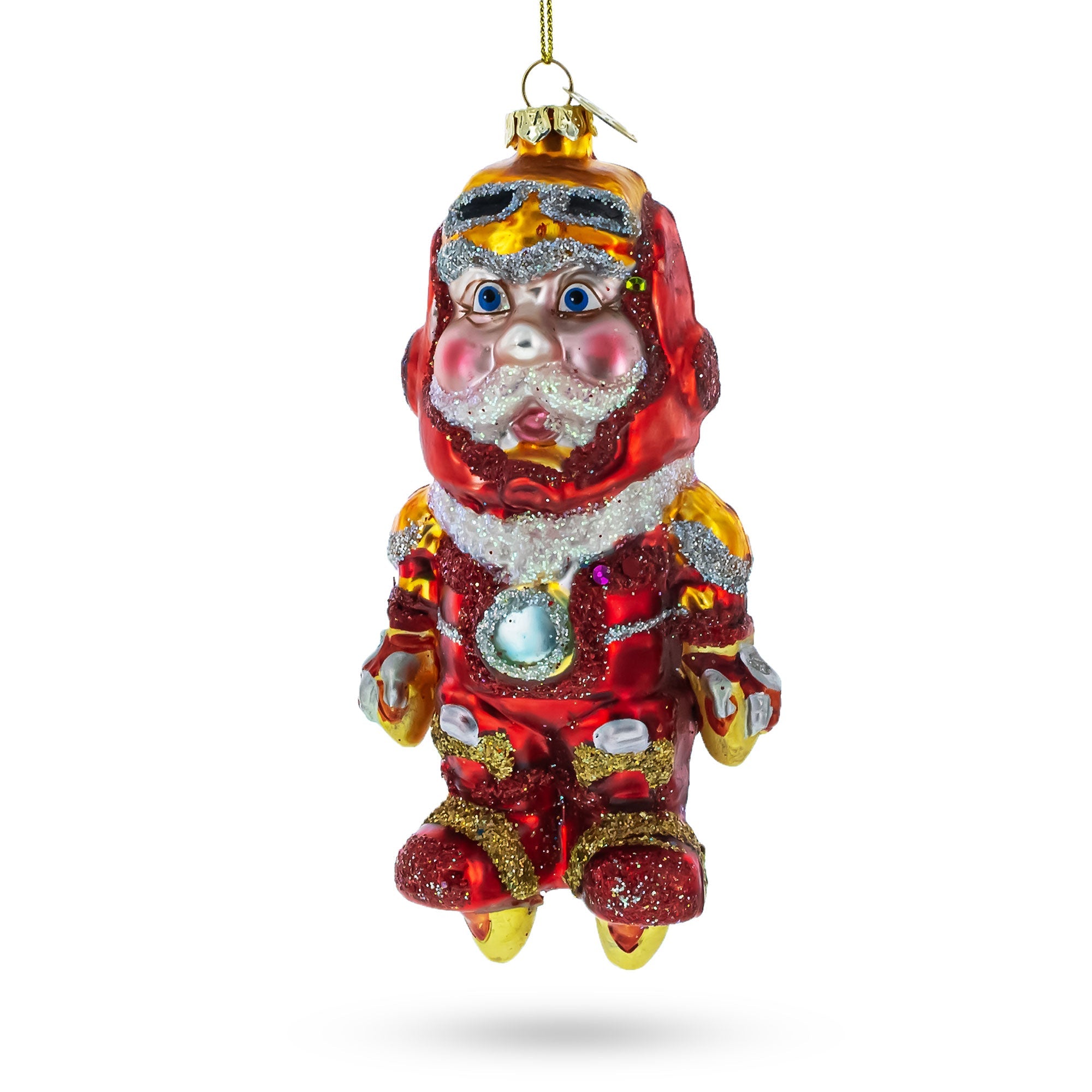 Aviator Pilot - Handcrafted Blown Glass Christmas Ornament