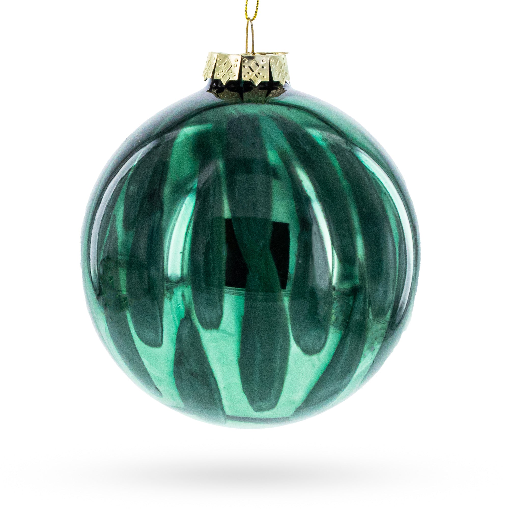 Vibrant Green Oblong - Blown Glass Christmas Ornament