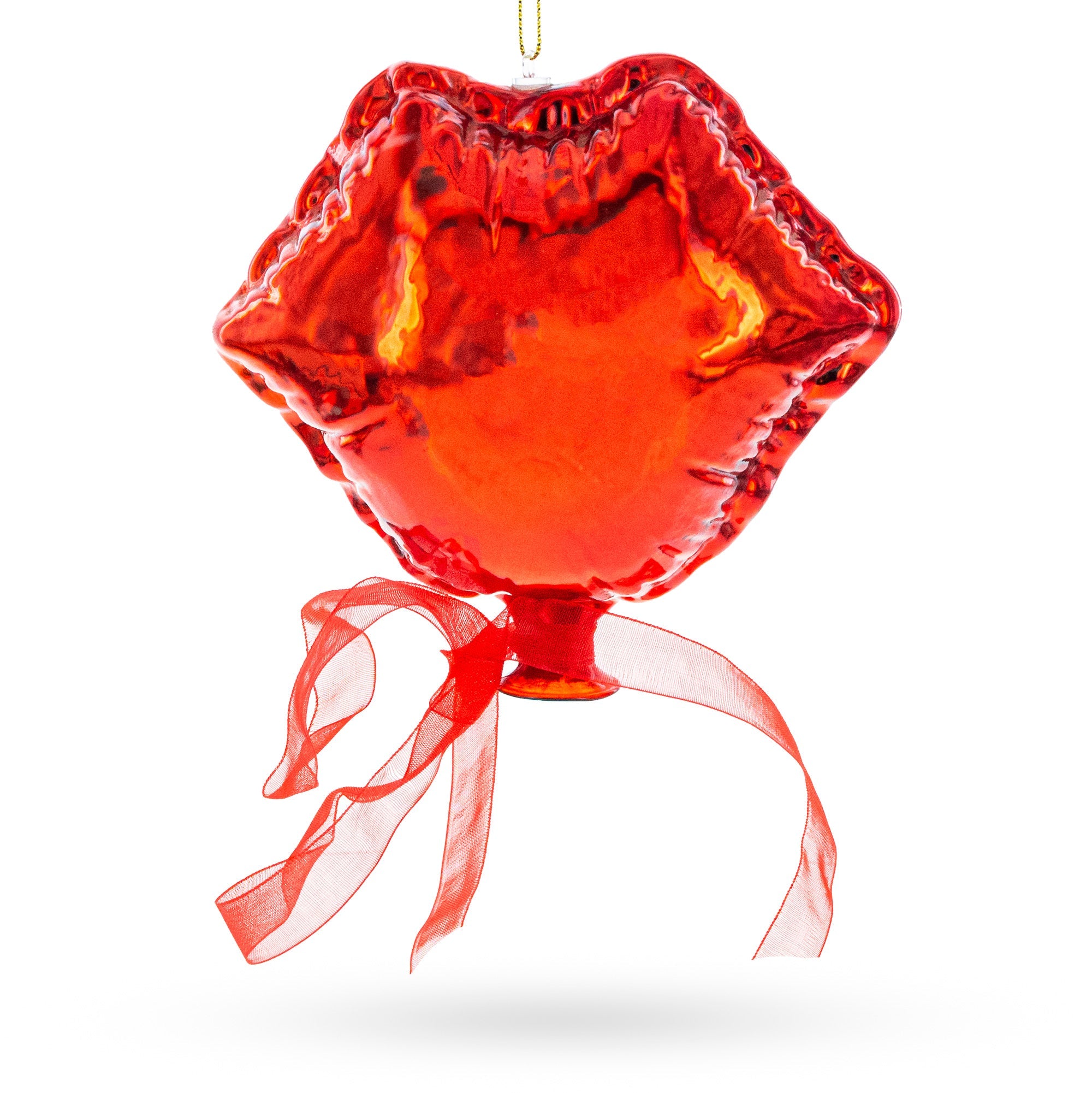 Sultry Red Lips - Blown Glass Christmas Ornament