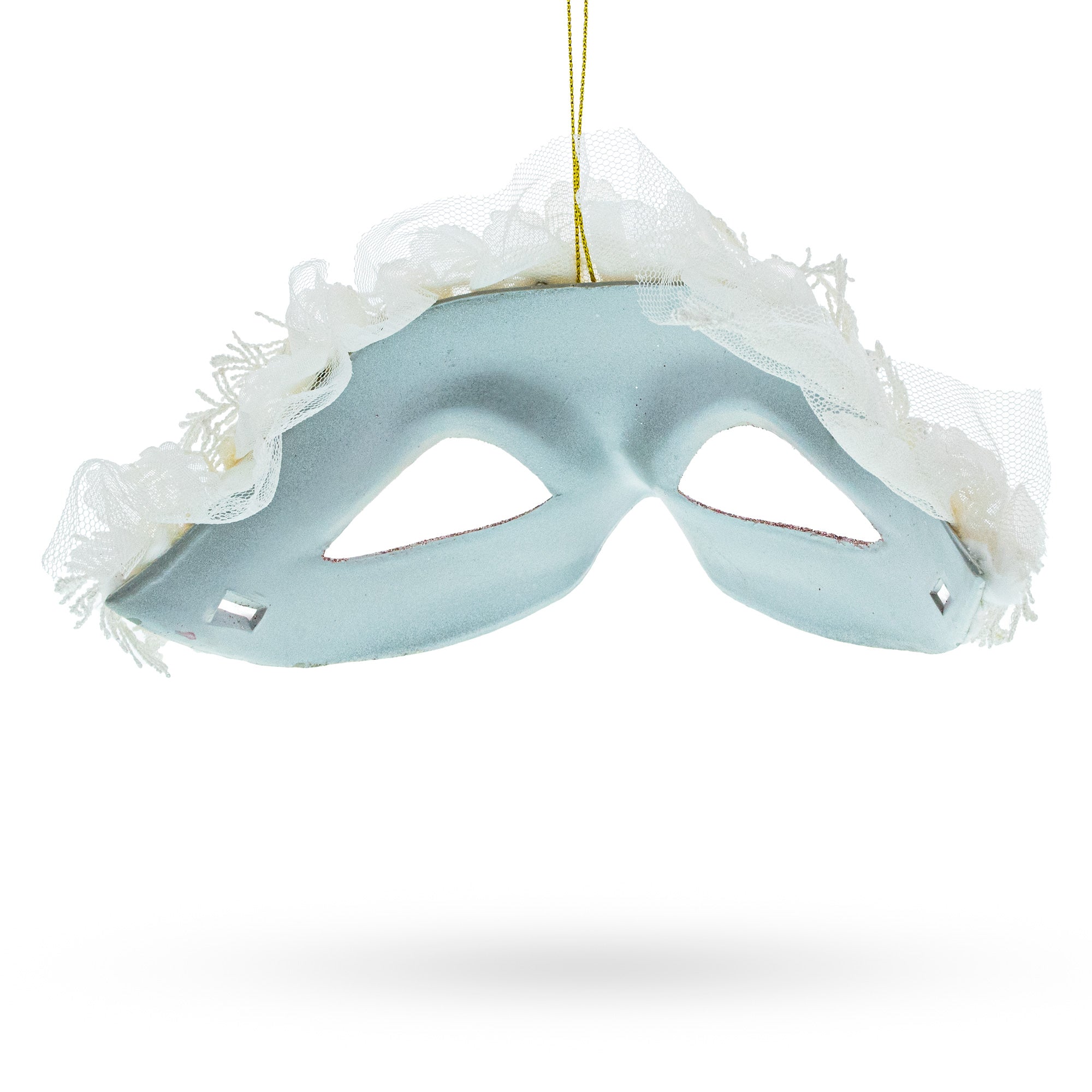 Whimsical Carnival Mask - Blown Glass Christmas Ornament