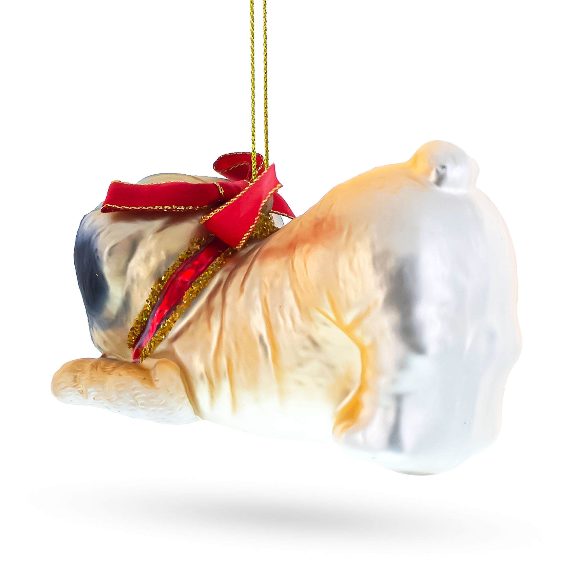 Charming Pug Dog - Blown Glass Christmas Ornament