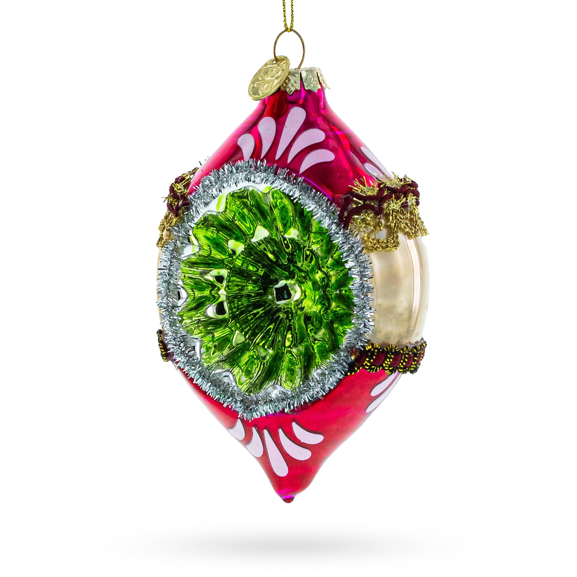 Retro Reflection Pink Glass Christmas Ornament