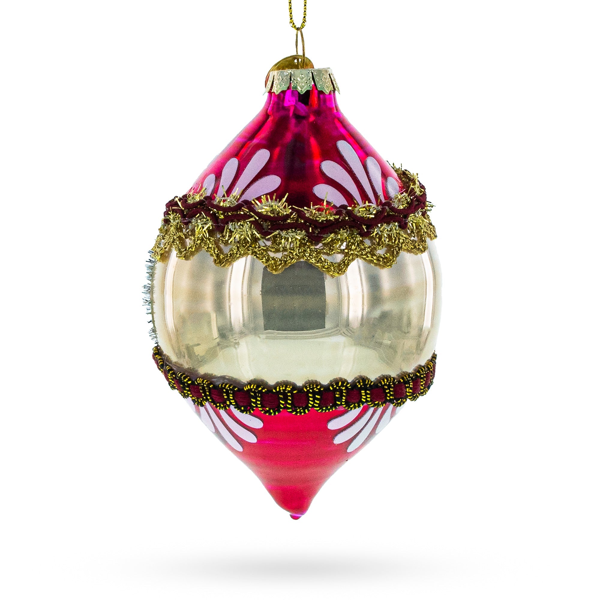 Retro Reflection Pink Glass Christmas Ornament