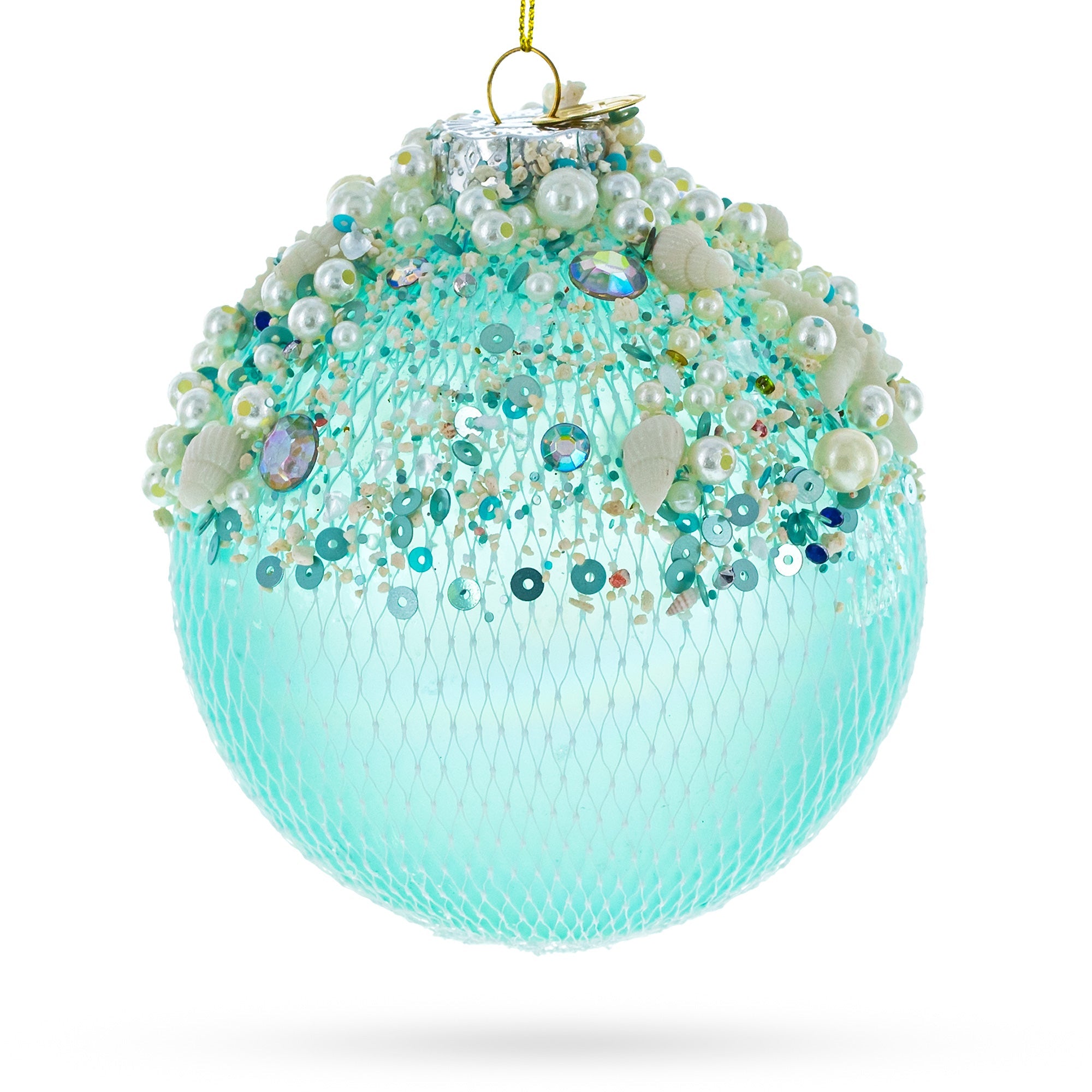 Nautical-themed - Handcrafted Blown Glass Christmas Ornament