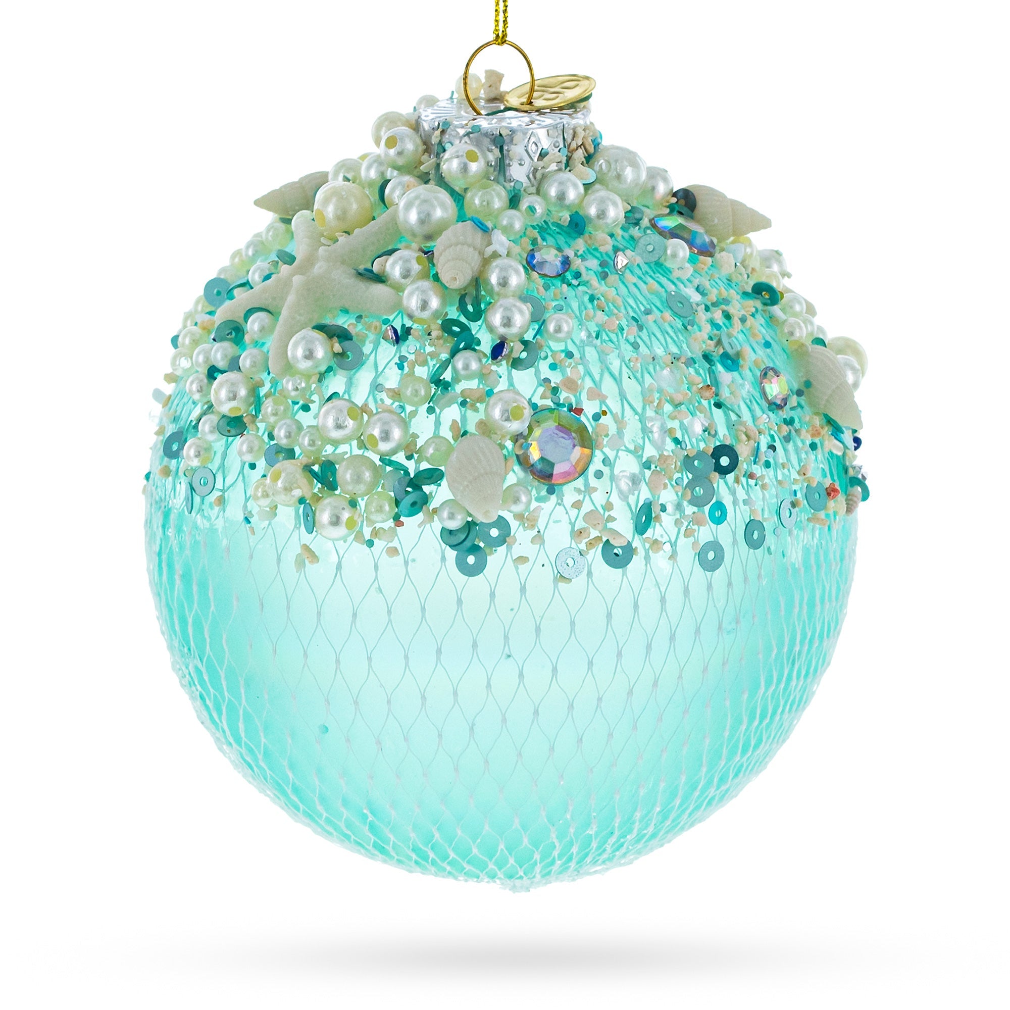 Nautical-themed - Handcrafted Blown Glass Christmas Ornament