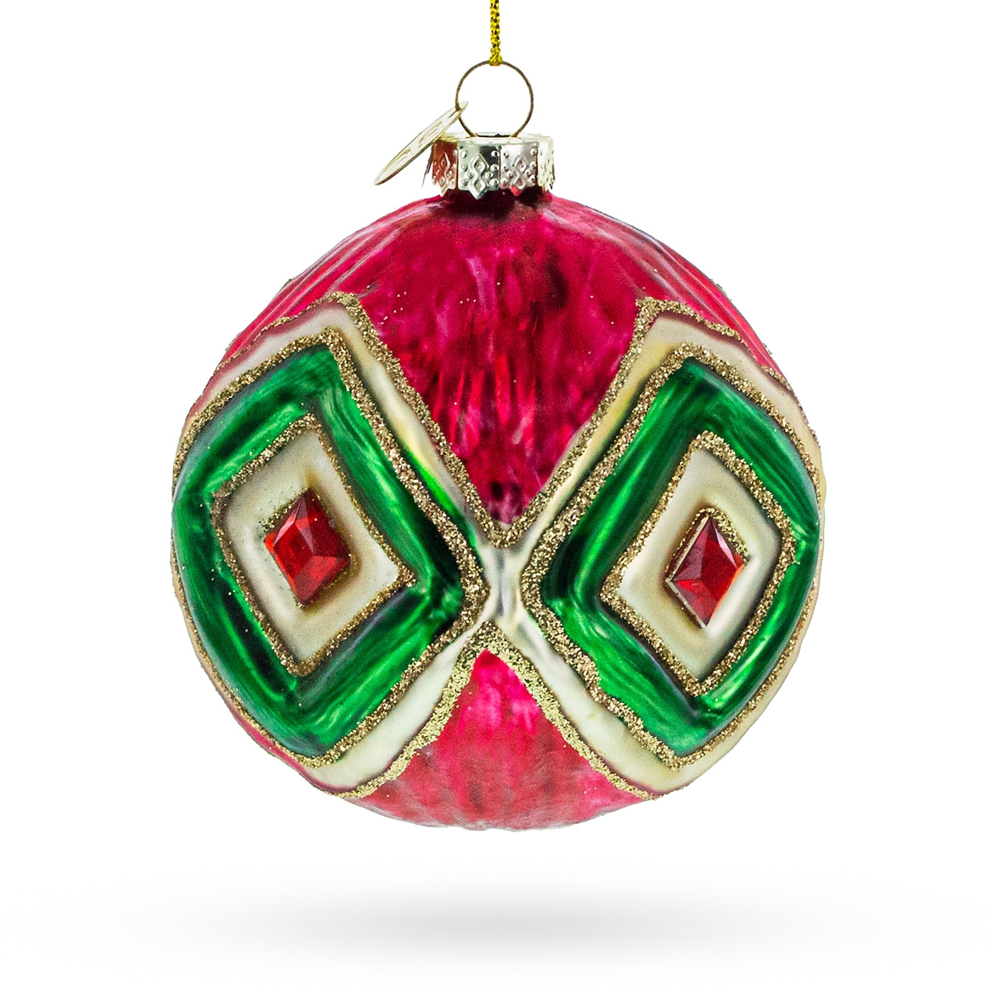 Vintage-inspired Multicolored - Blown Glass Christmas Ornament