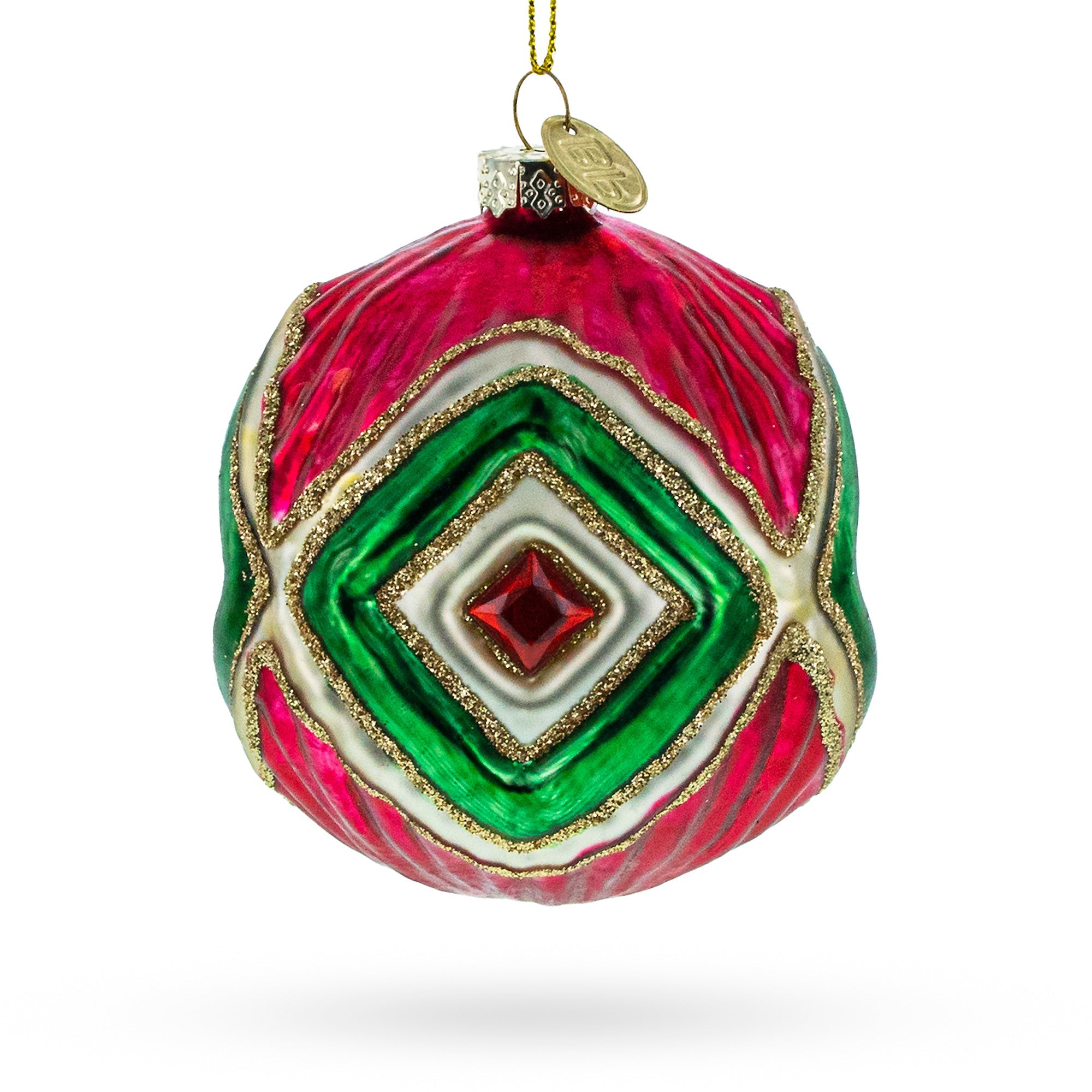 Vintage-inspired Multicolored - Blown Glass Christmas Ornament