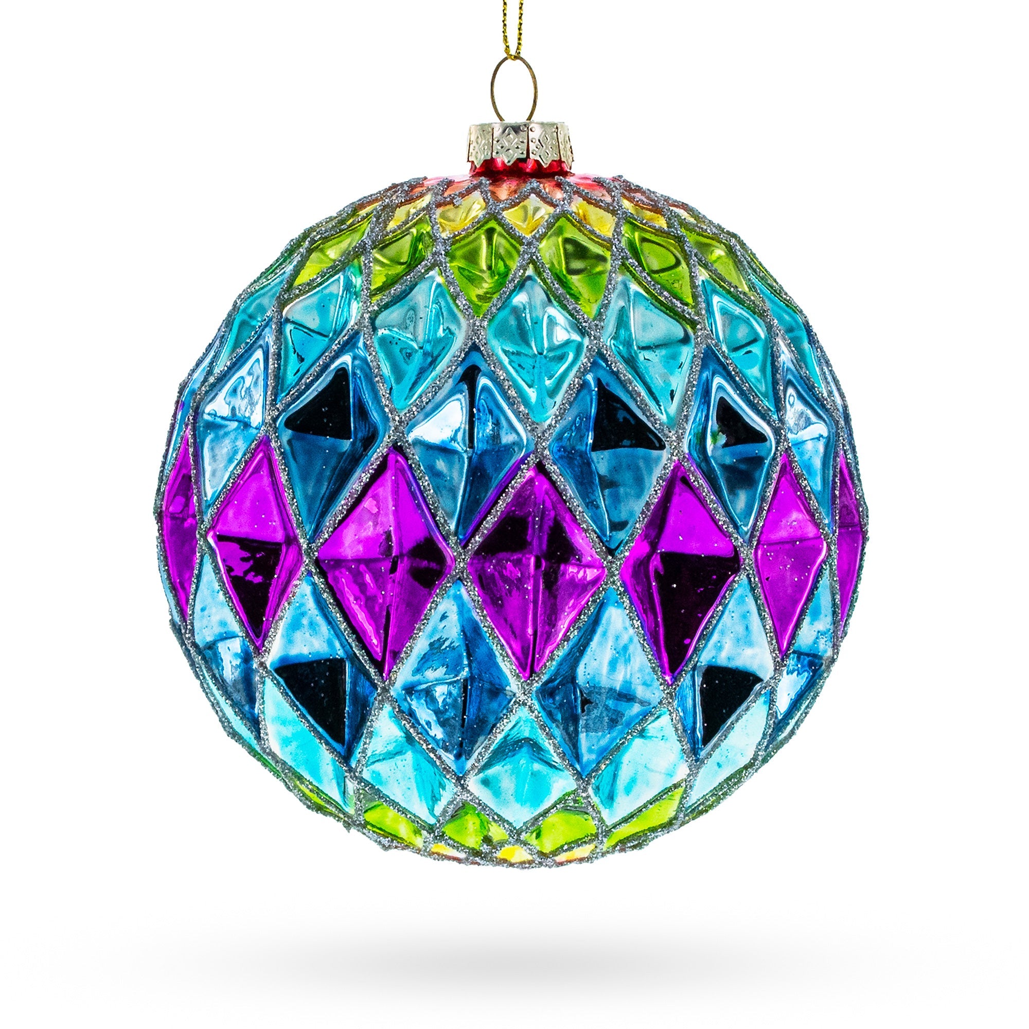 Vibrantly Colored - Radiant Blown Glass Christmas Ornament