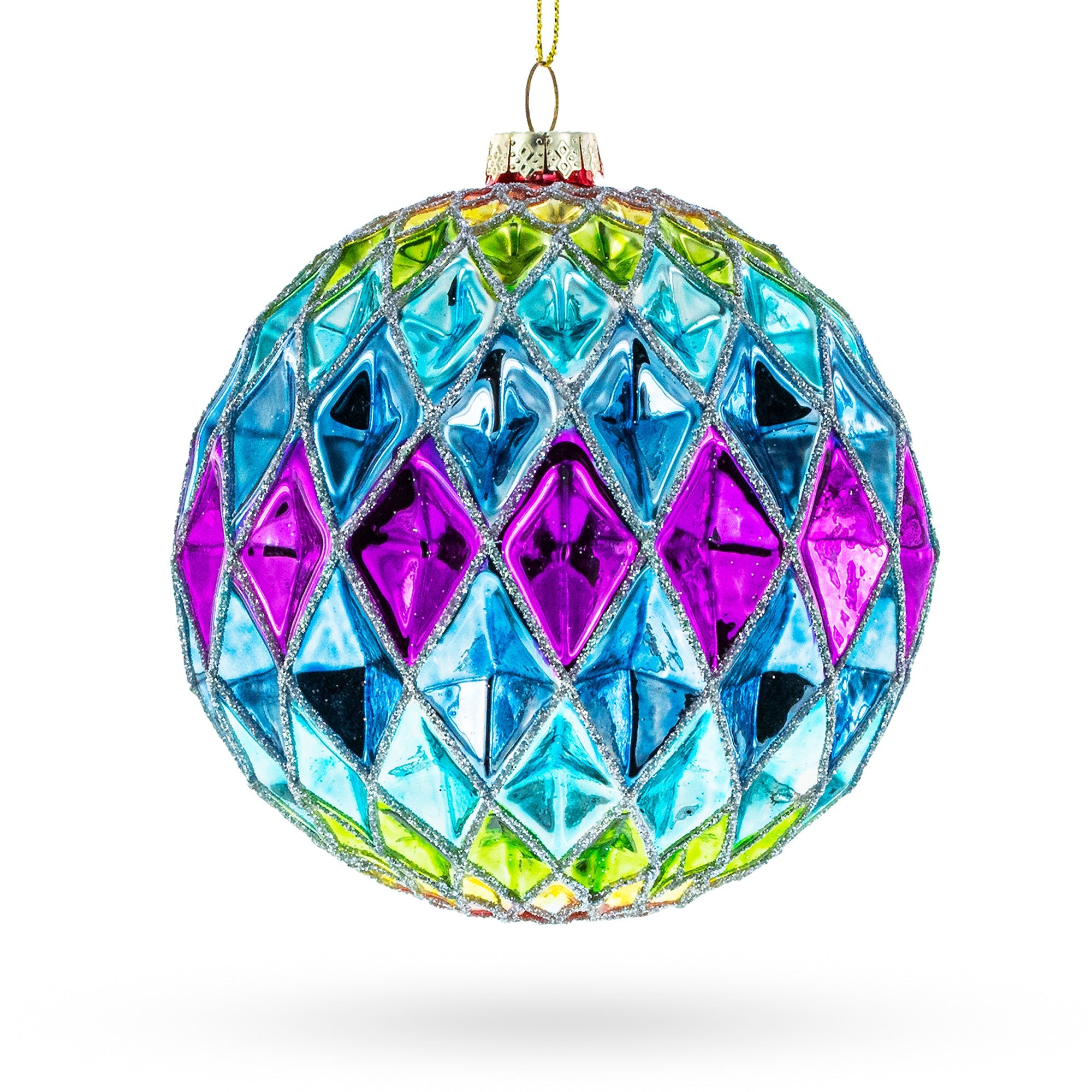 Vibrantly Colored - Radiant Blown Glass Christmas Ornament