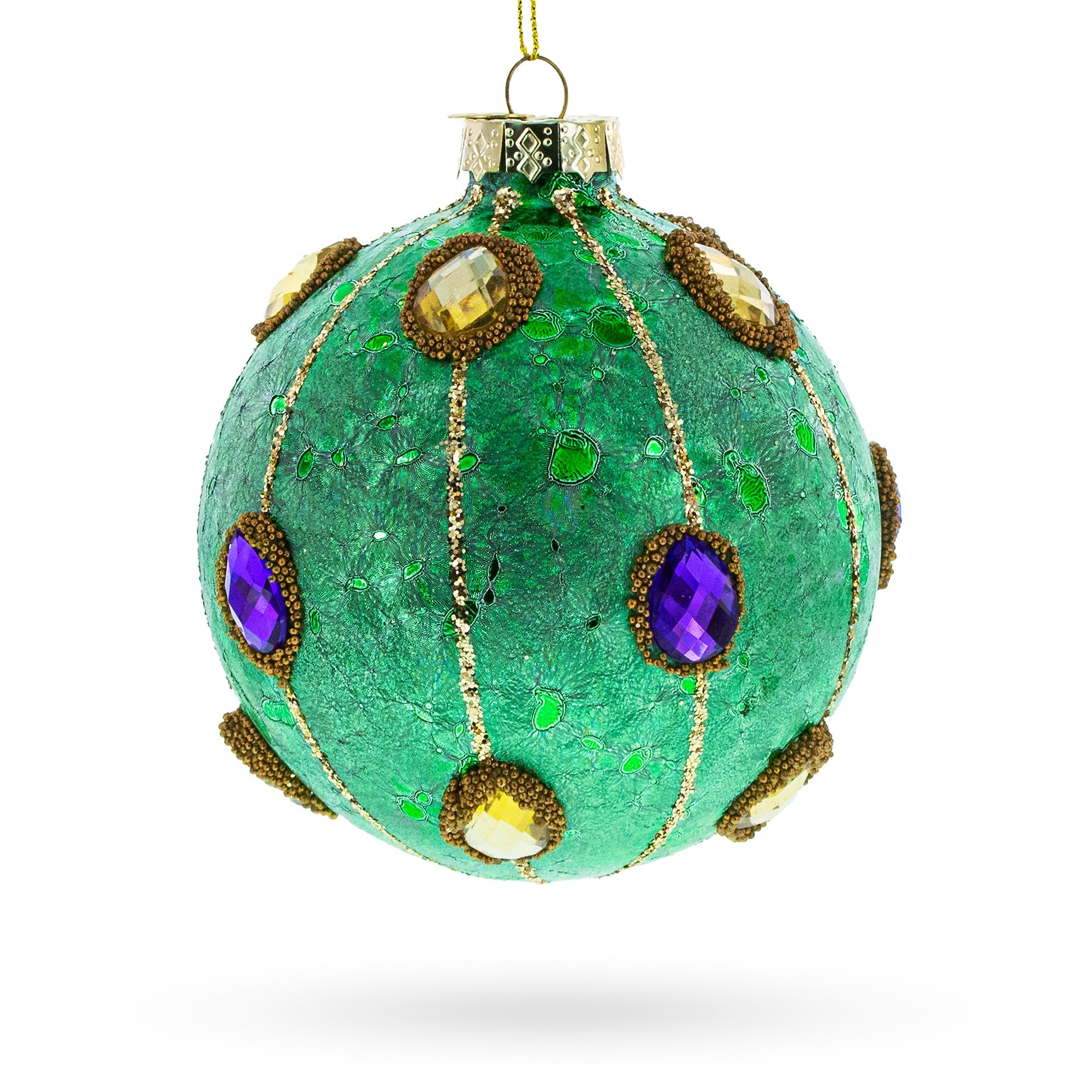 Jeweled Ball - Opulent Blown Glass Christmas Ornament