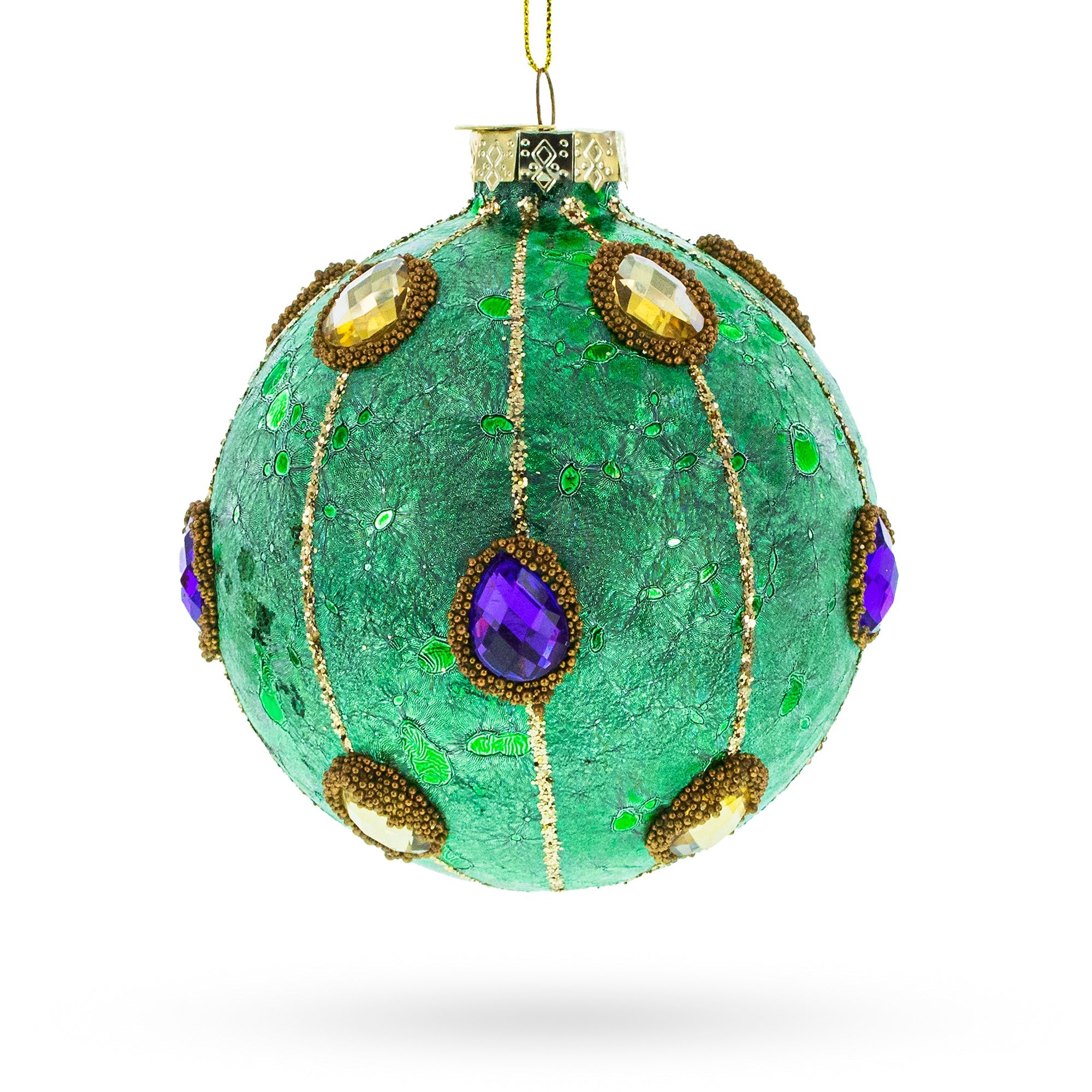 Jeweled Ball - Opulent Blown Glass Christmas Ornament