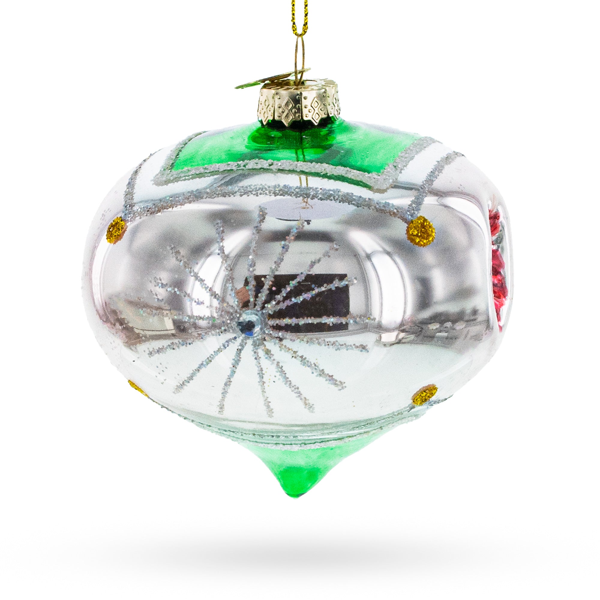 Vintage-style Tear Drop Indented - Timeless Blown Glass Christmas Ornament