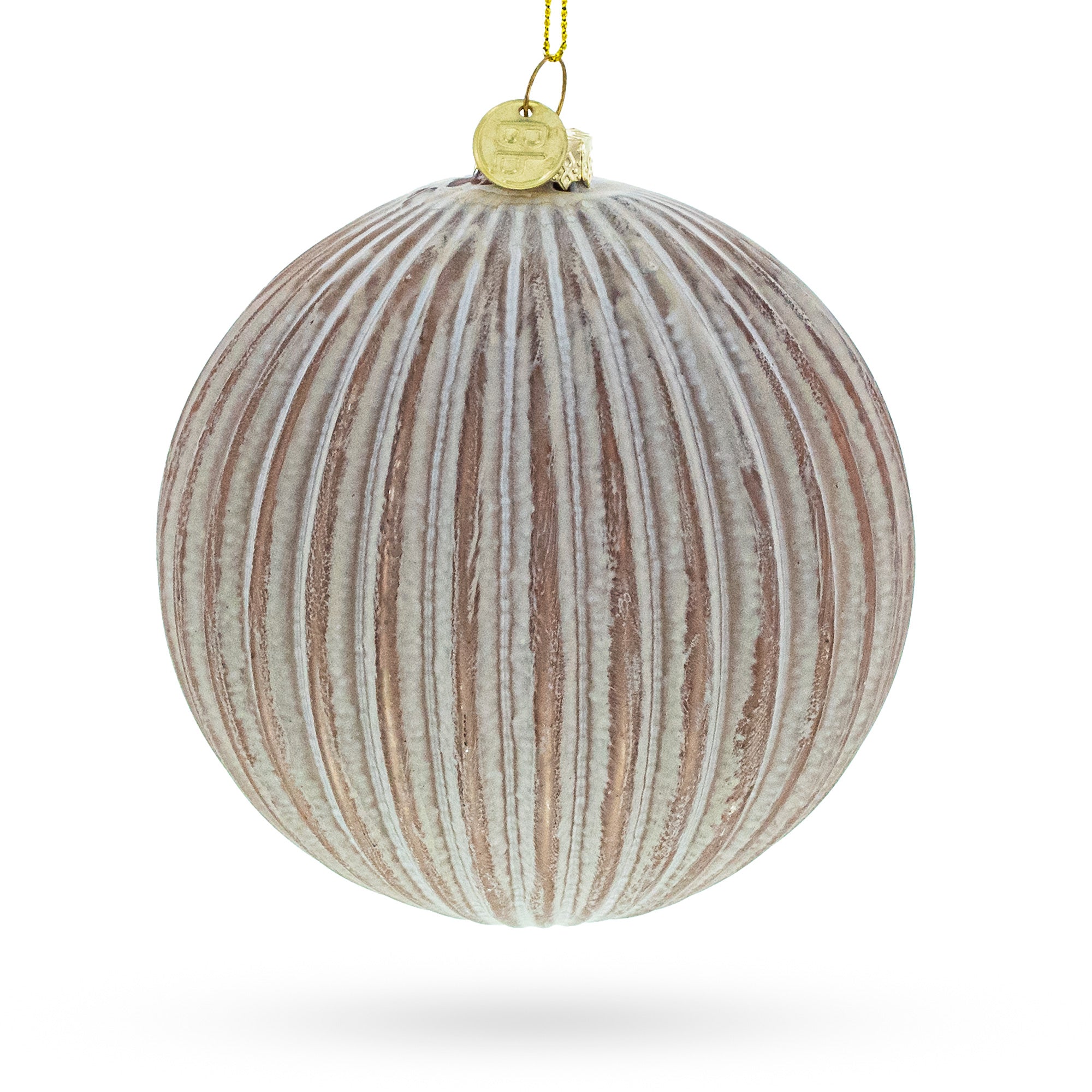 Ribbed Matte Glass Ball - Elegant Blown Glass Christmas Ornament