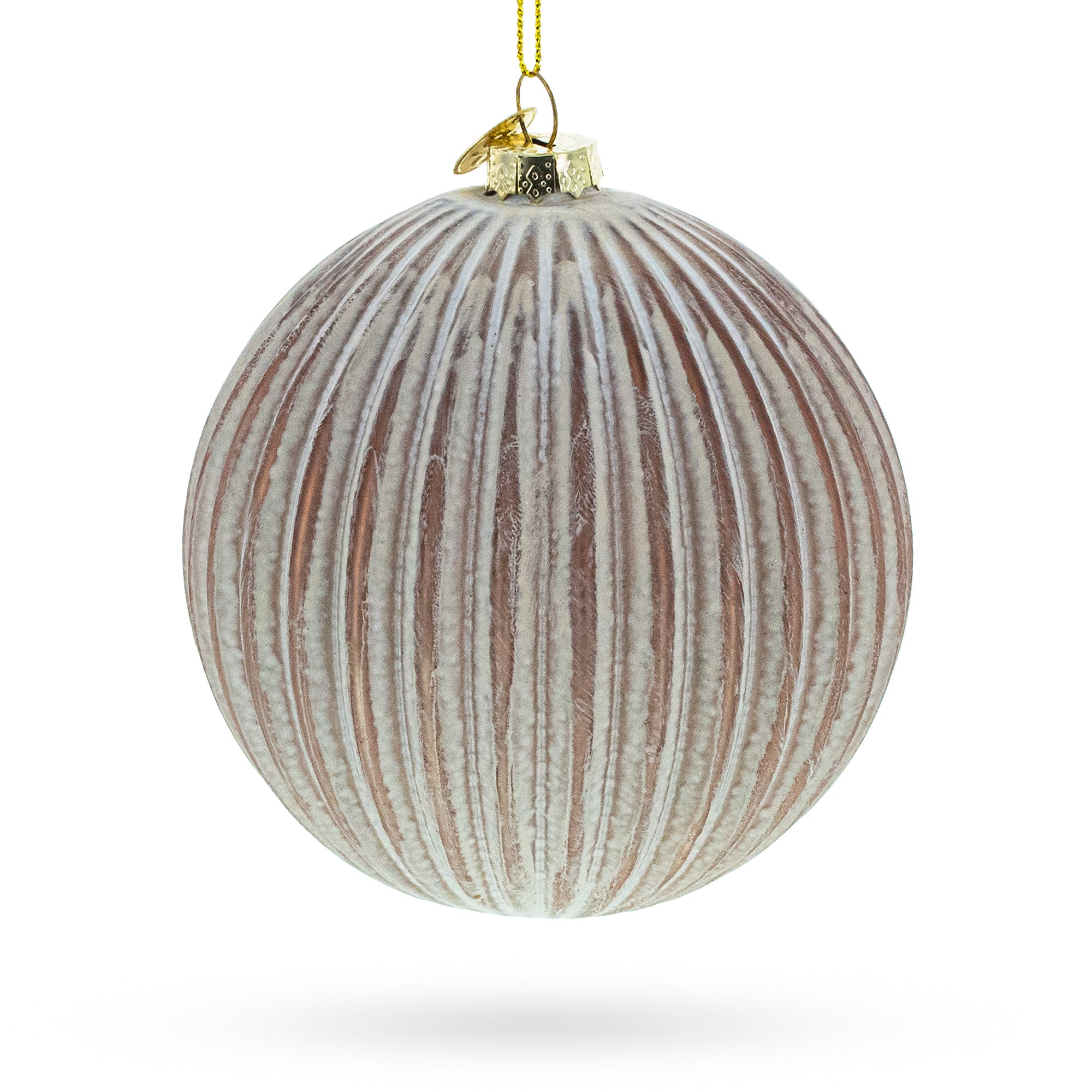 Ribbed Matte Glass Ball - Elegant Blown Glass Christmas Ornament