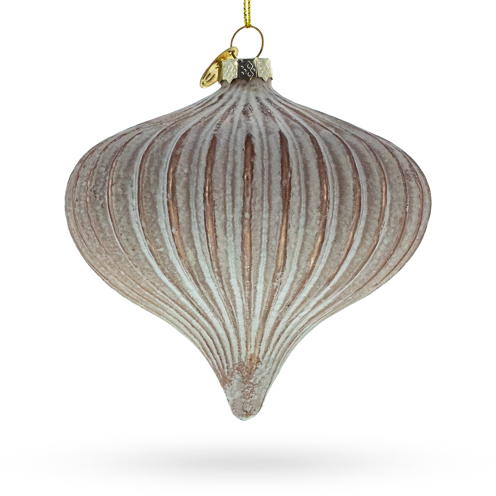 Ribbed Matte Onion - Sophisticated Blown Glass Christmas Ornament