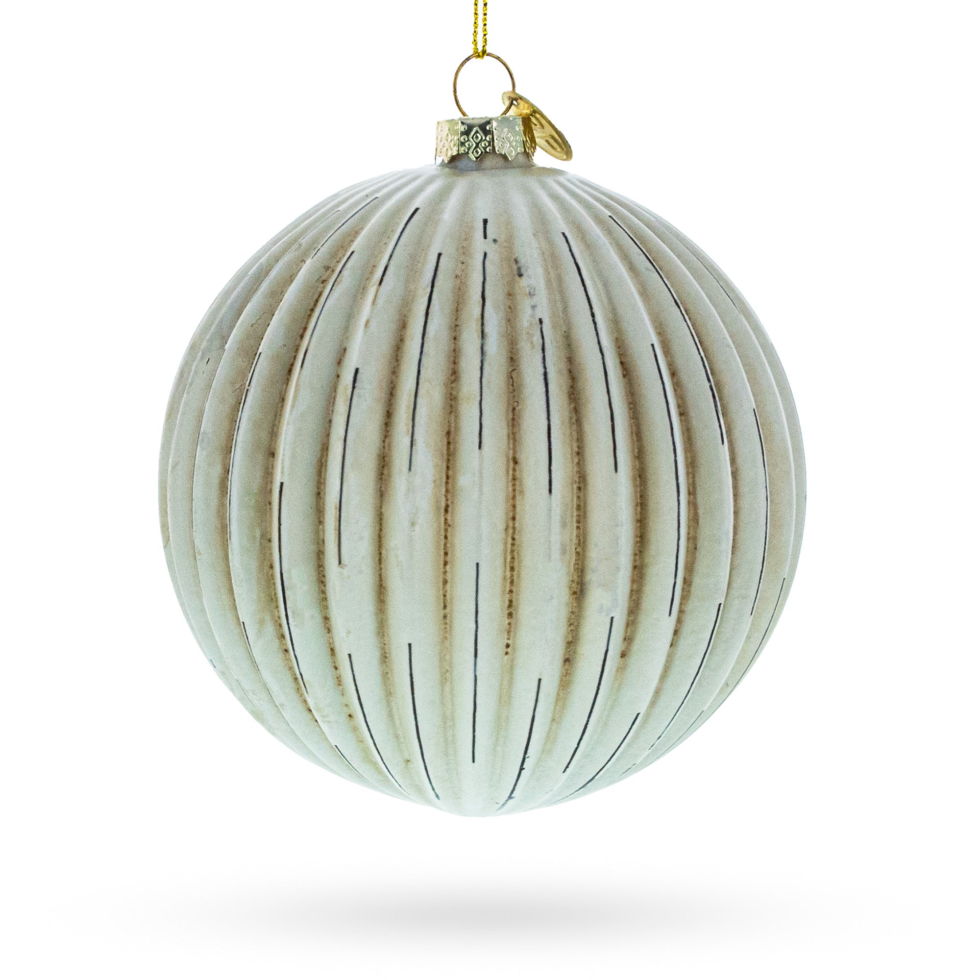 Antique-style Ribbed - Timeless Blown Glass Ball Christmas Ornament