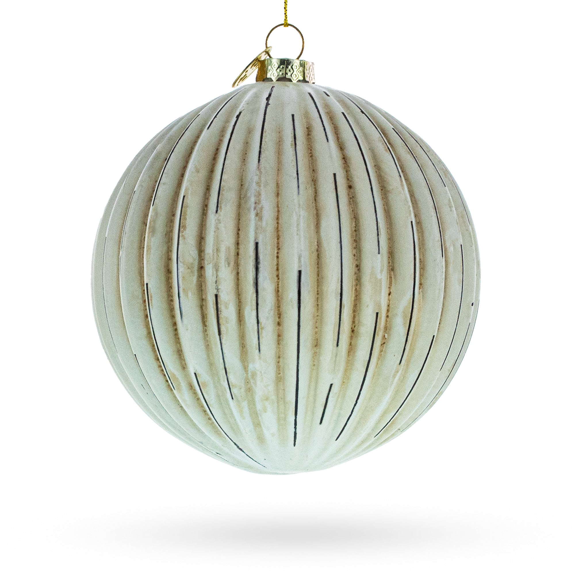 Antique-style Ribbed - Timeless Blown Glass Ball Christmas Ornament