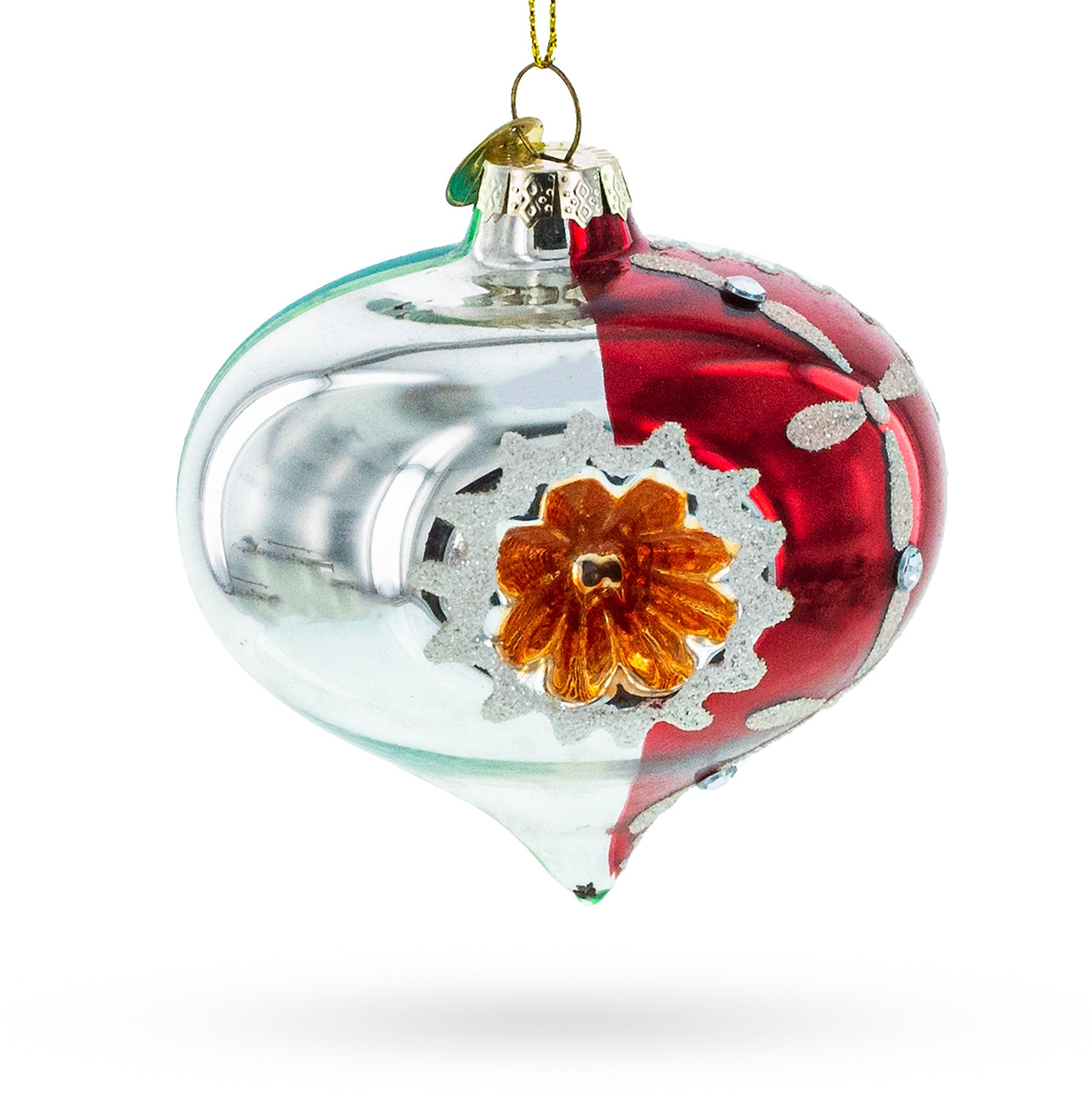 Retro Red Onion - Vintage-inspired Blown Glass Christmas Ornament