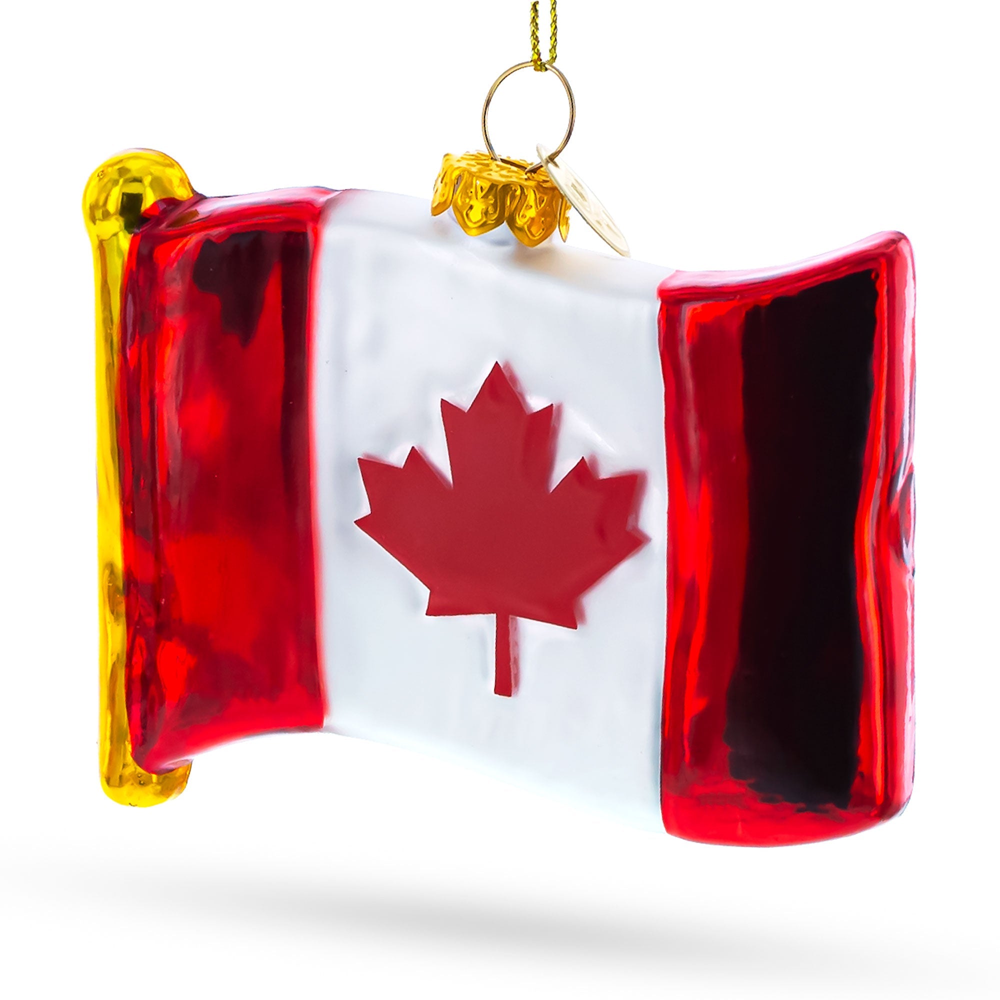 Flag Of Canada - Blown Glass Christmas Ornament