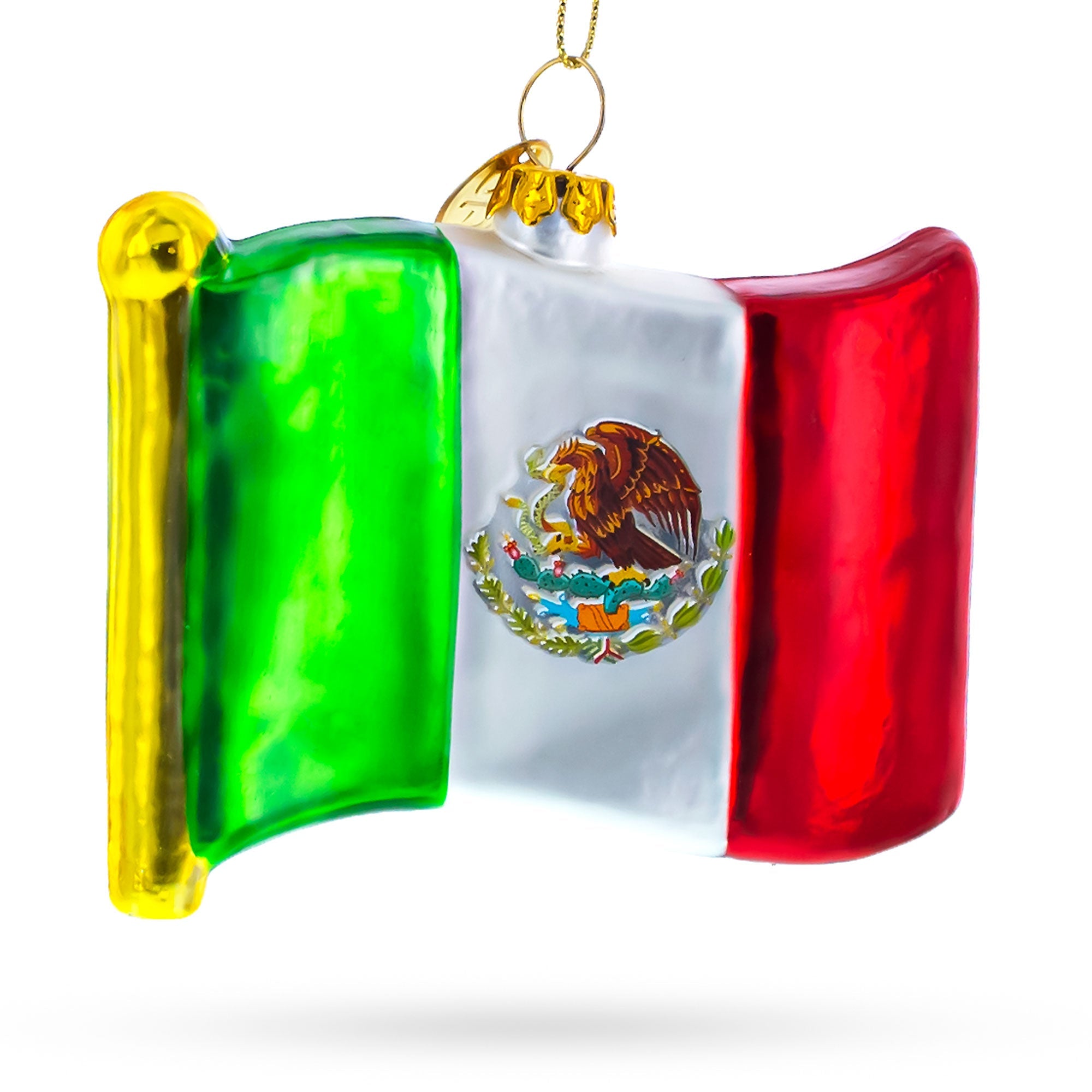 Flag Of Mexico - Blown Glass Christmas Ornament