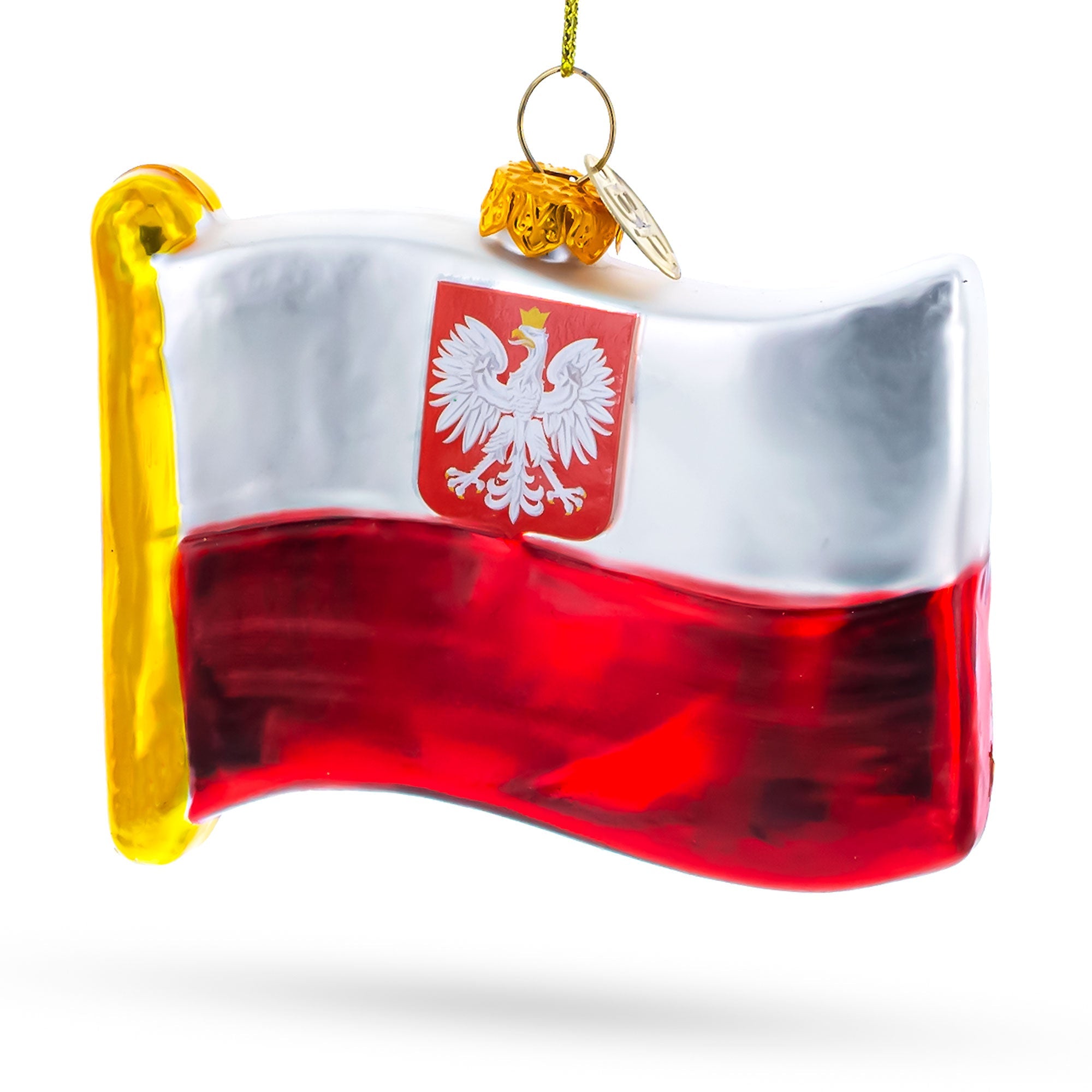 Flag Of Poland - Blown Glass Christmas Ornament