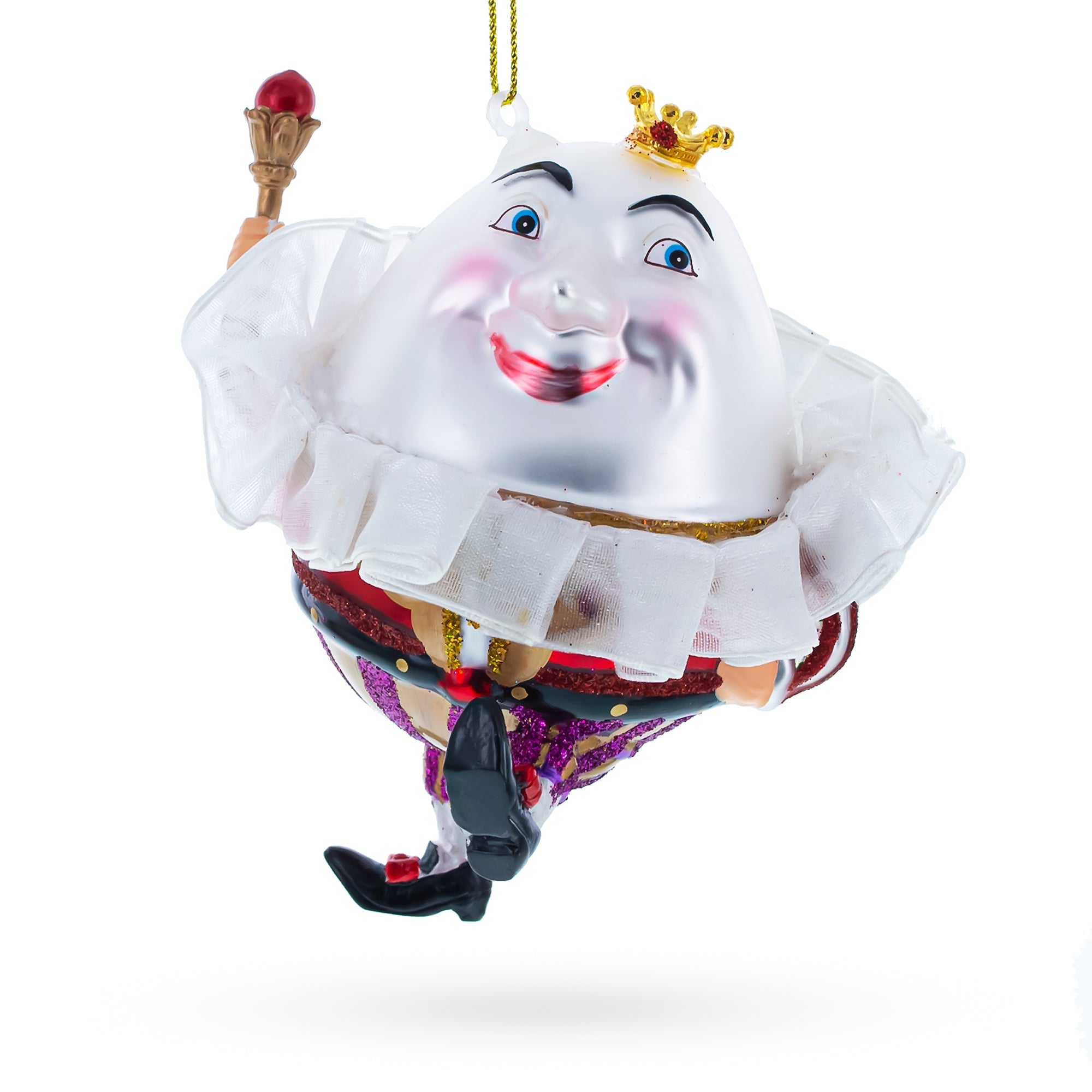 Regal Egg King - Blown Glass Christmas Ornament