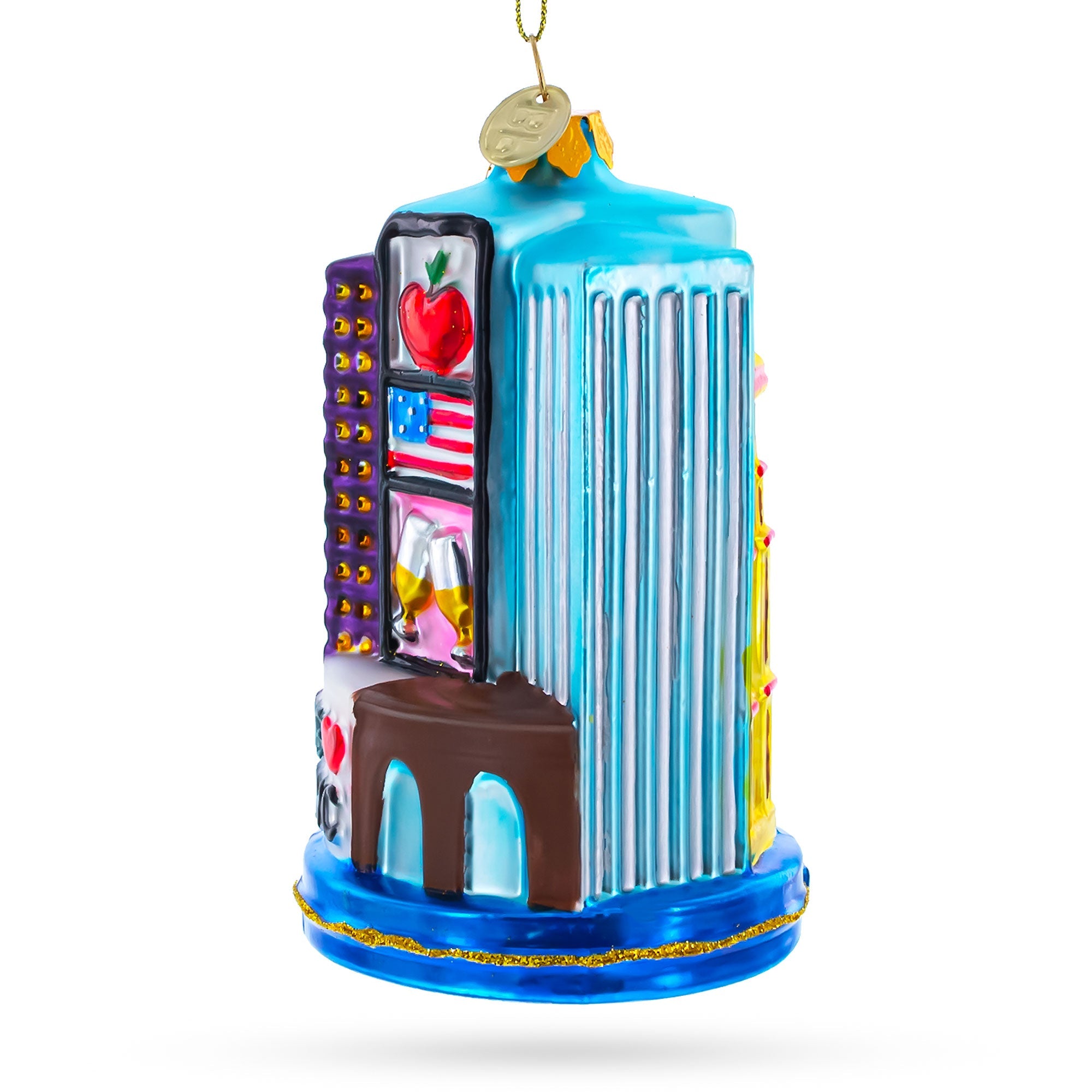 New York City Attractions - Blown Glass Christmas Ornament