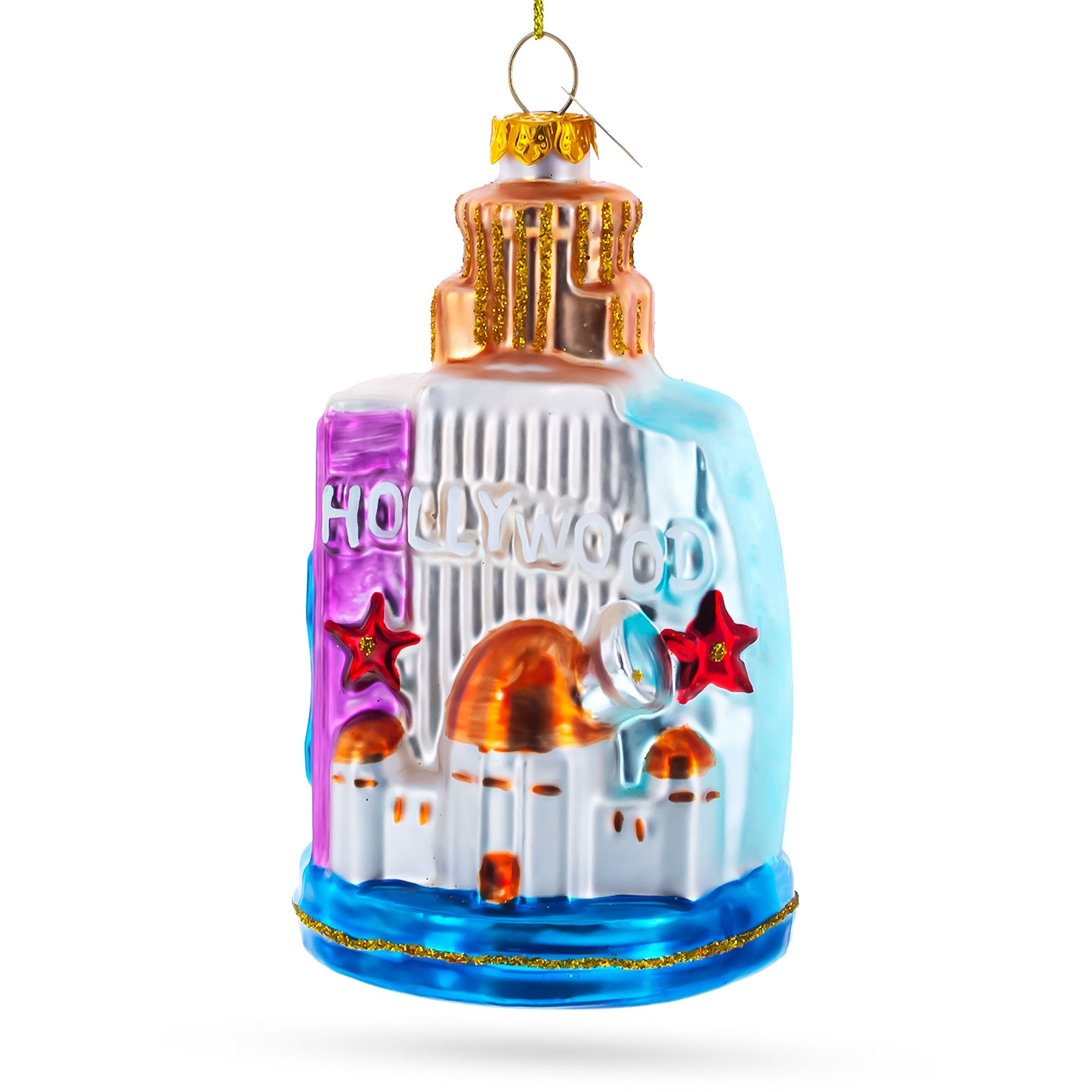 Los Angeles Attractions - Blown Glass Christmas Ornament