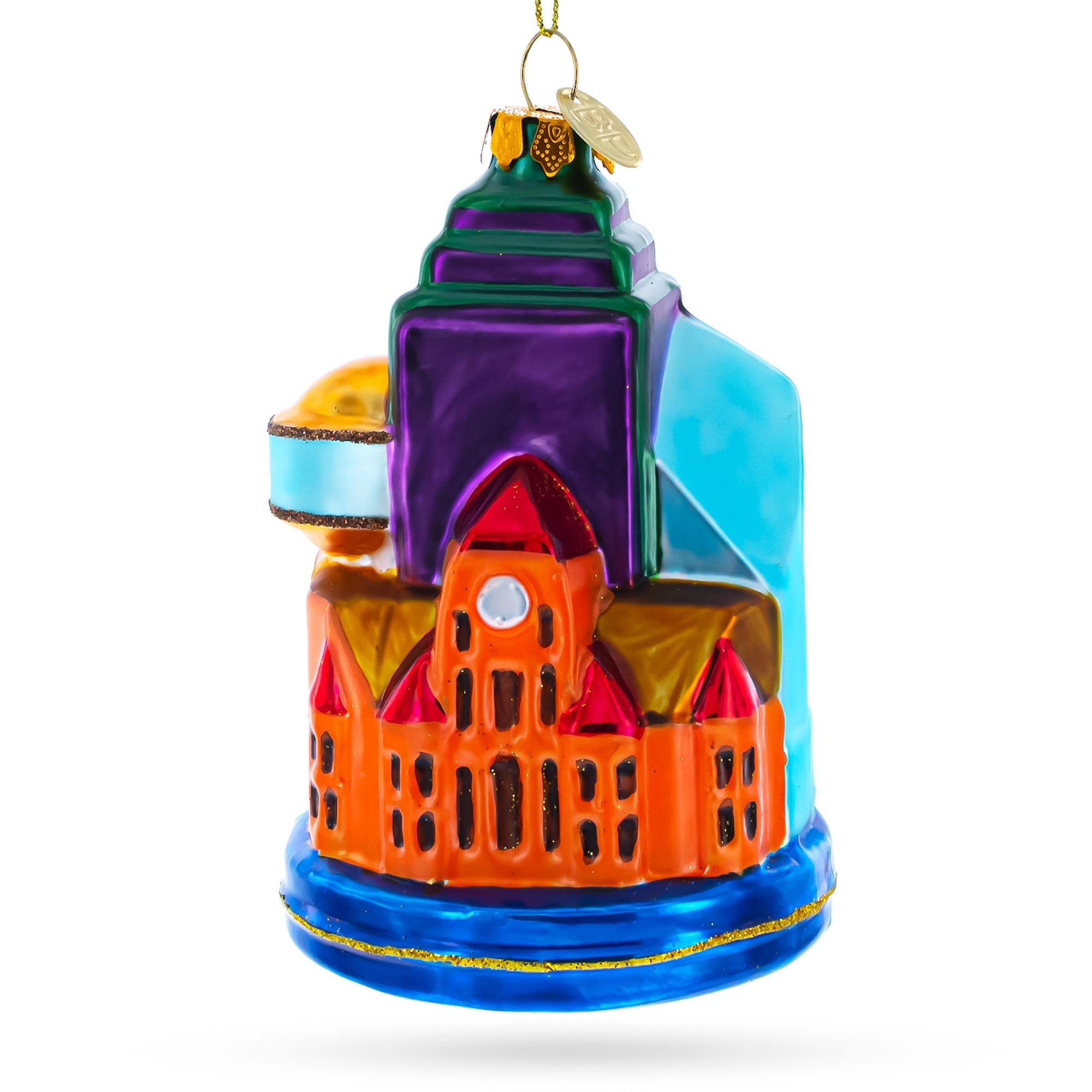 Dallas Attractions - Blown Glass Christmas Ornament