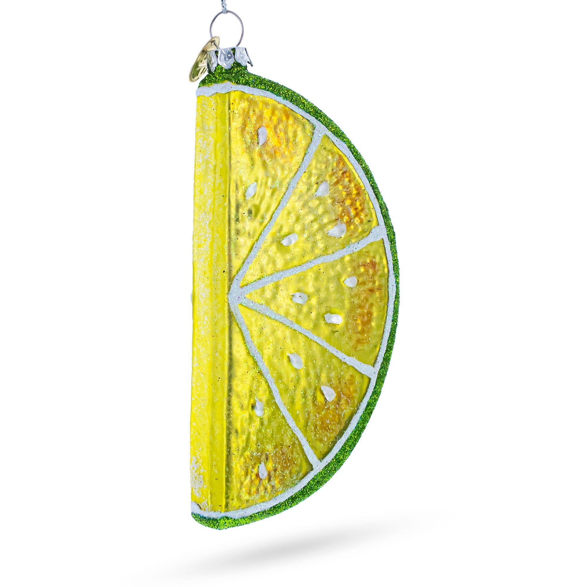 Slice Of Lime Blown Glass Christmas Ornament