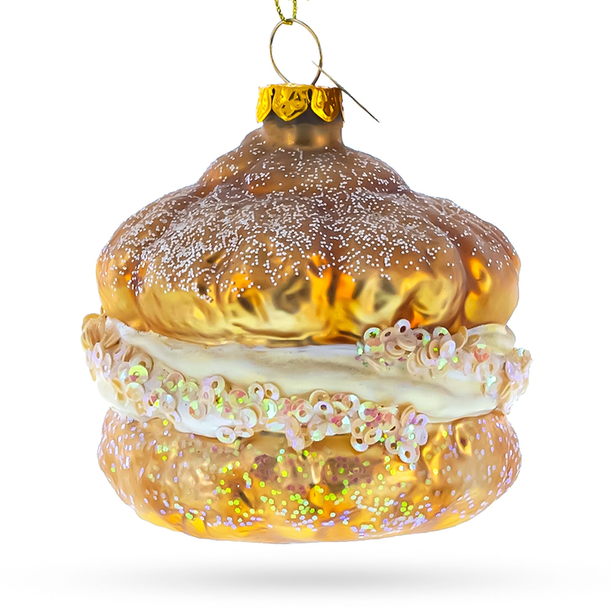 Whipping Cream Pastry Blown Glass Christmas Ornament