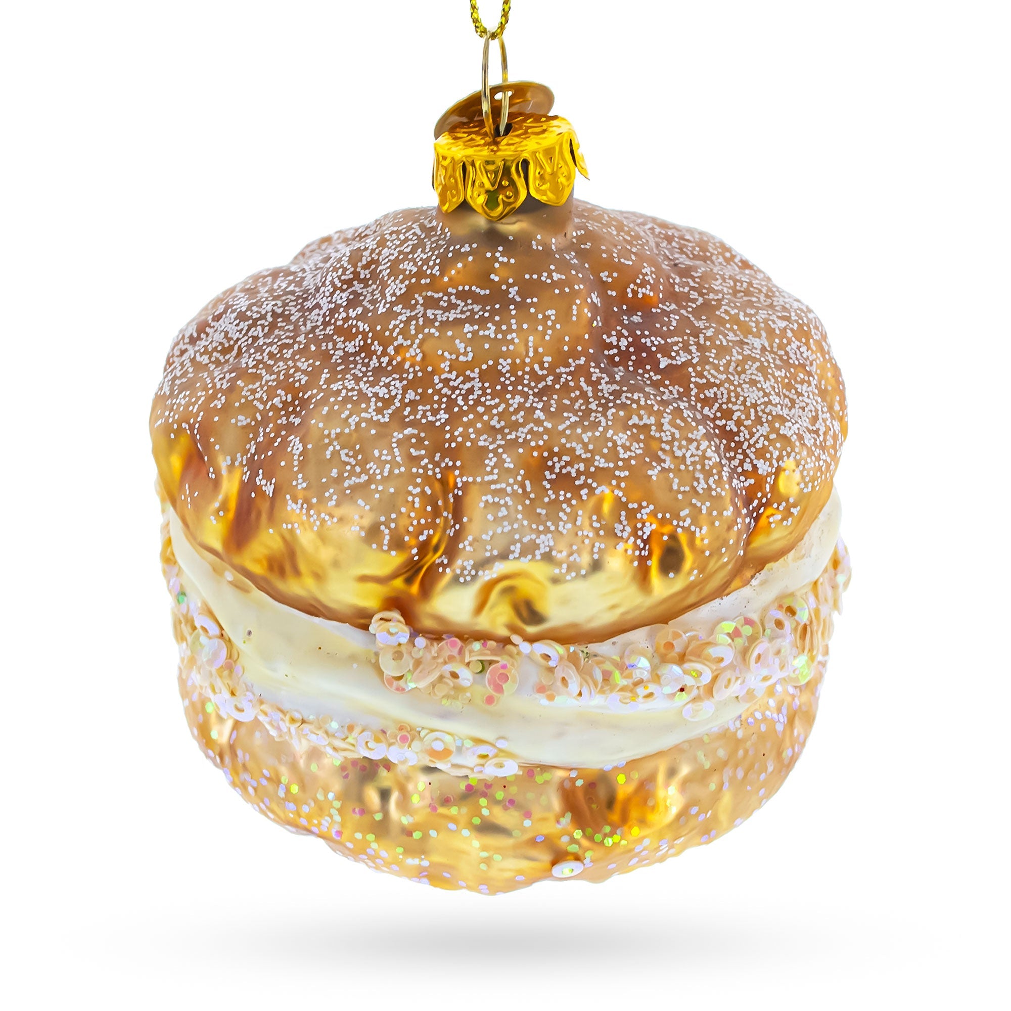 Whipping Cream Pastry Blown Glass Christmas Ornament