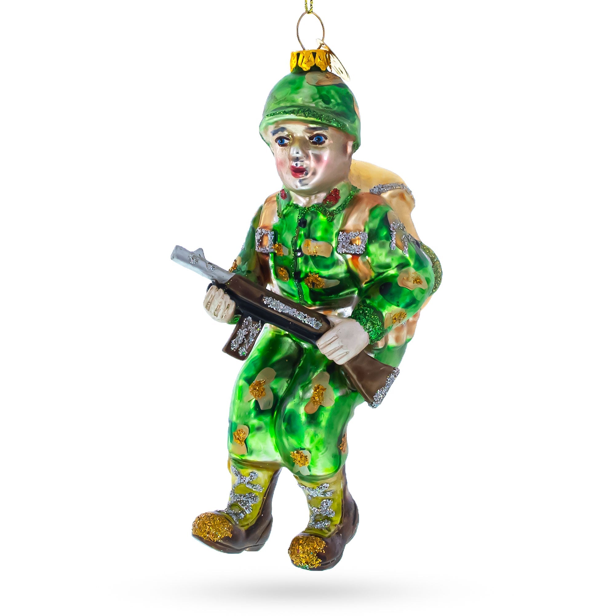 Soldier Blown Glass Christmas Ornament