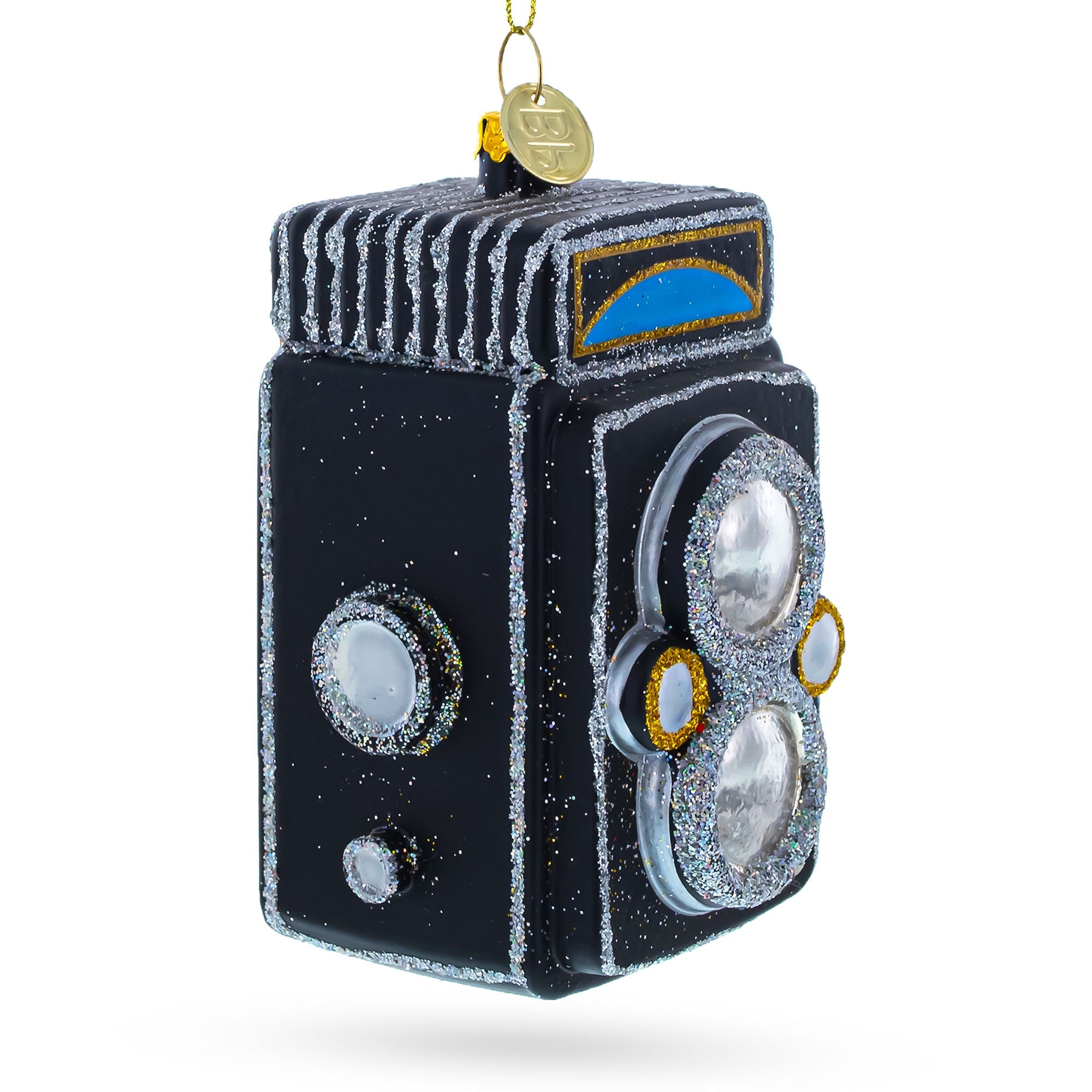 Vintage-inspired Camera Blown Glass Christmas Ornament