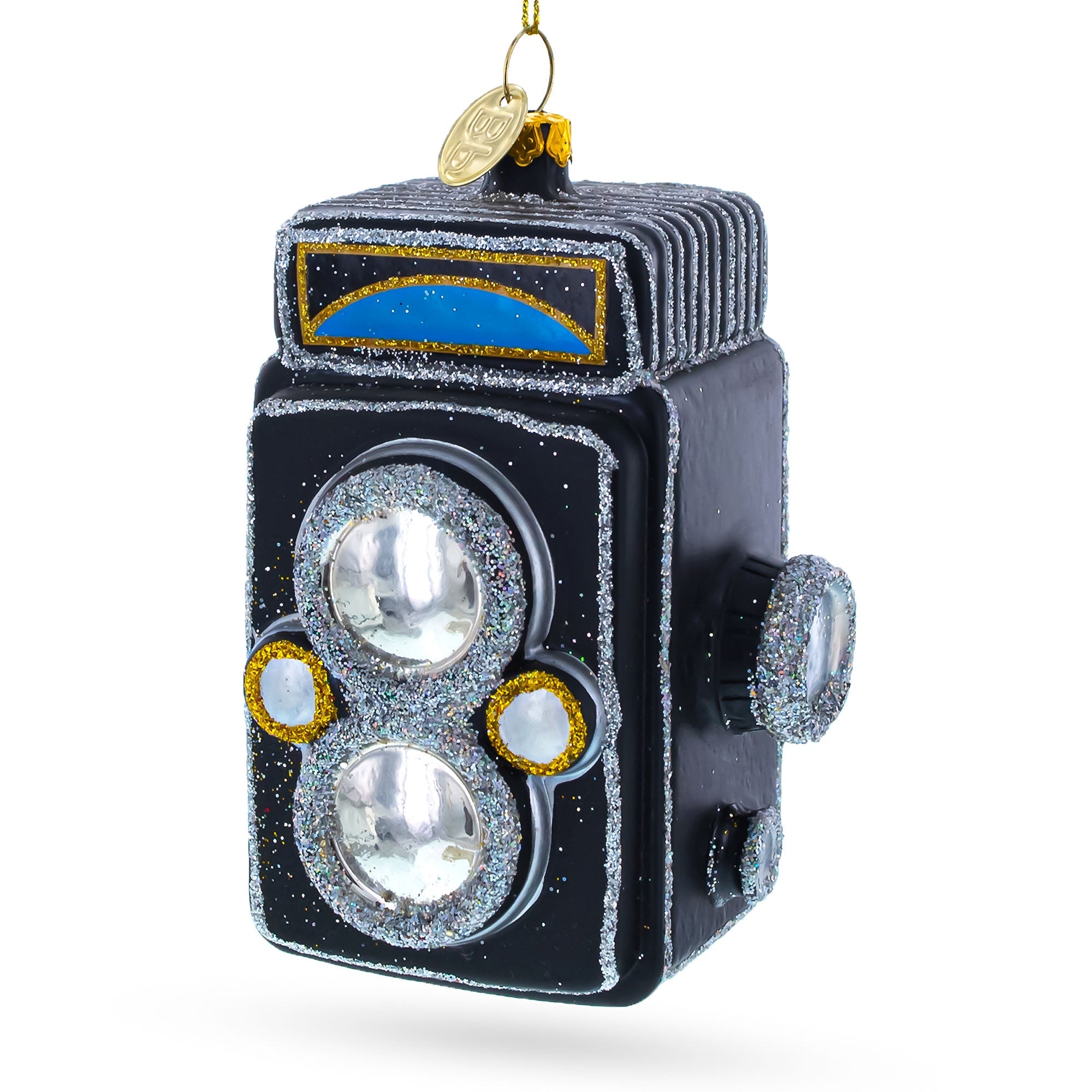 Vintage-inspired Camera Blown Glass Christmas Ornament