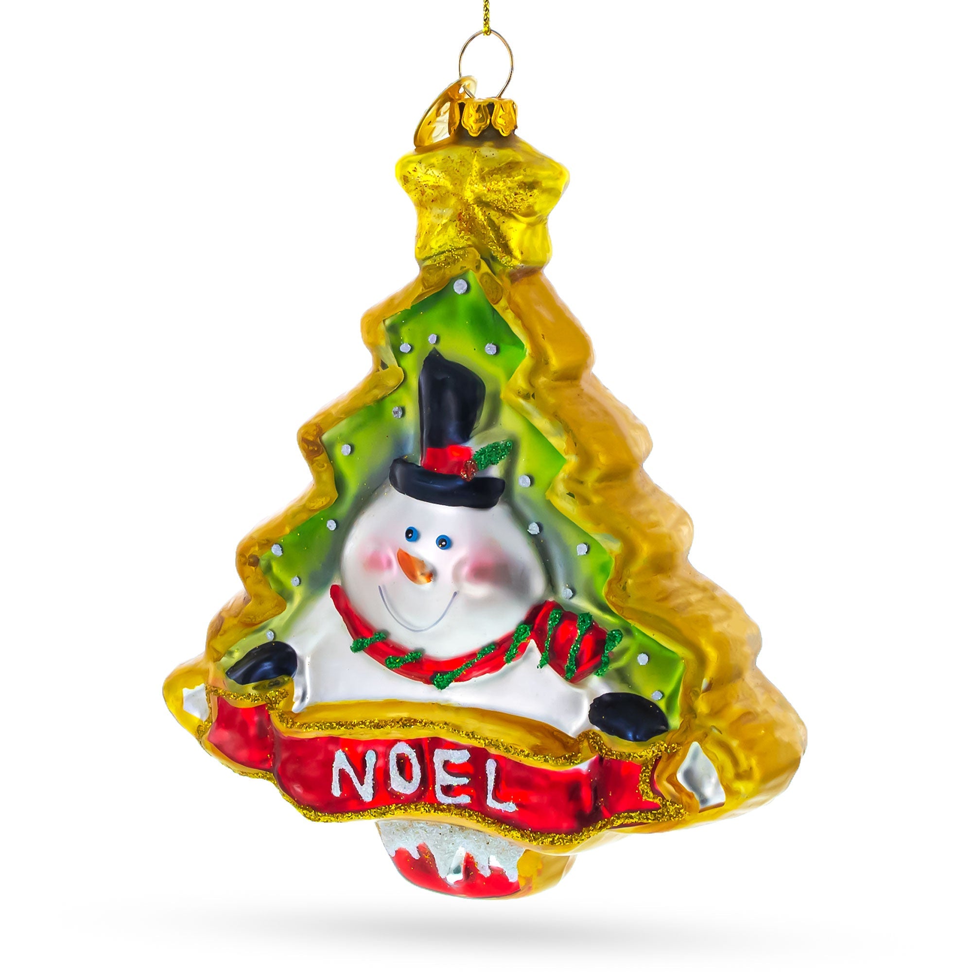 Snowman Noel Christmas Tree - Blown Glass Ornament