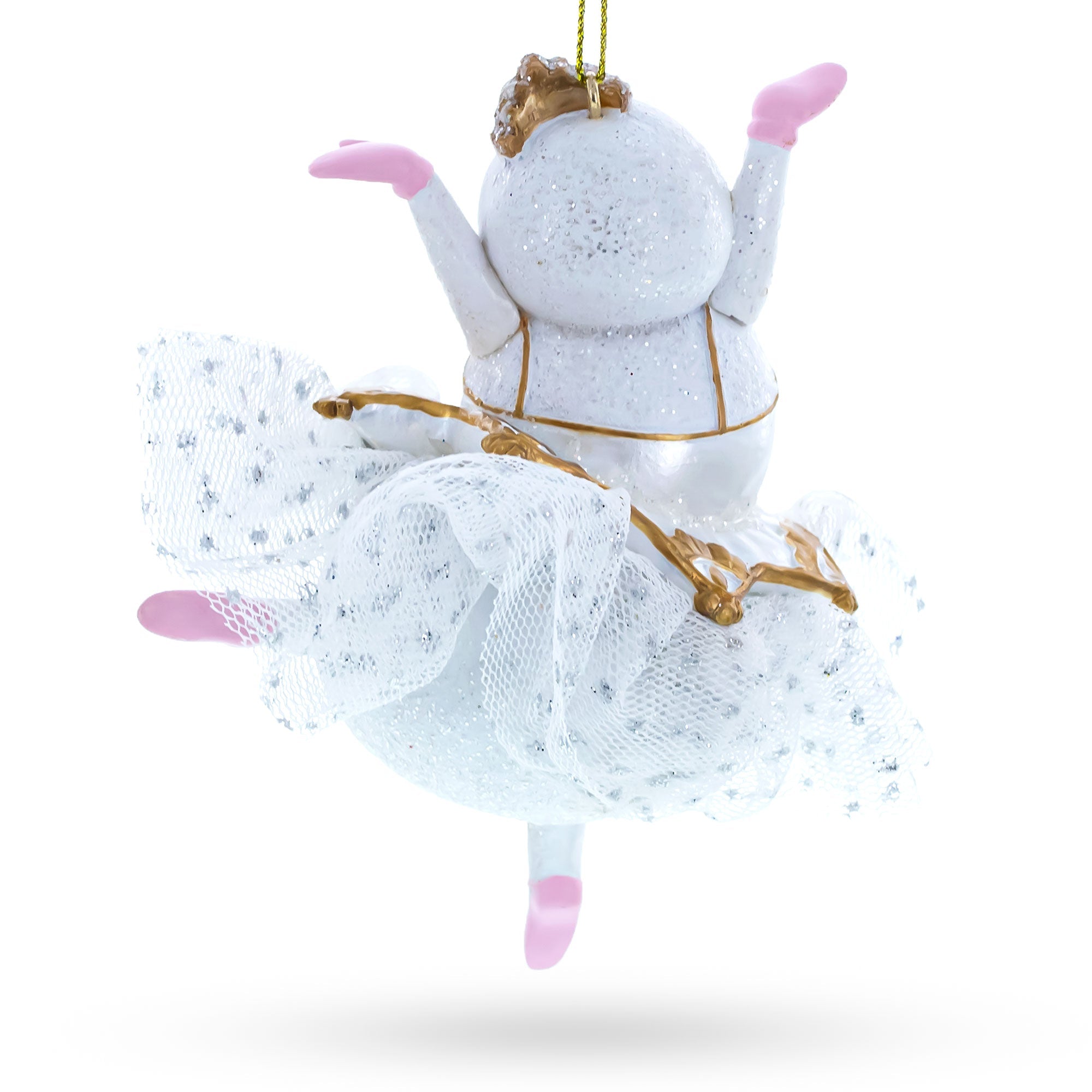 Snow Girl Ballerina Blown Glass Christmas Ornament