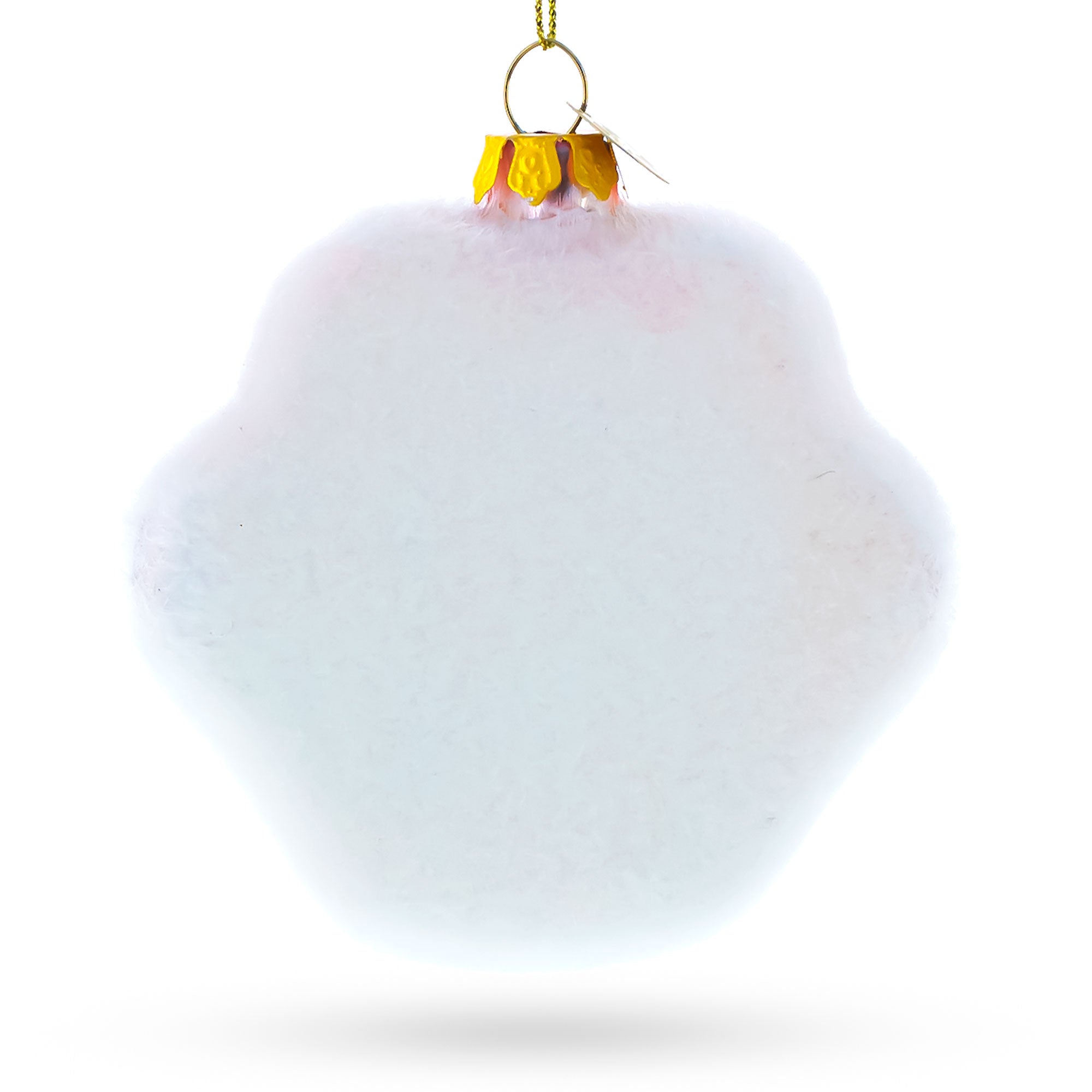 White Paw Blown Glass Christmas Ornament